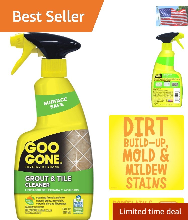 Goo Gone 14 Fl. Oz. Grout & Tile Cleaner – Removes Soap Scum & Hard Water Stains
