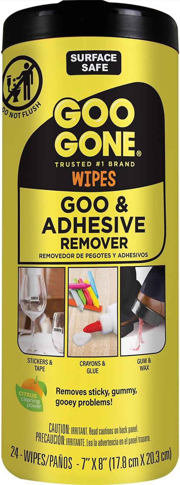 Clean Up Wipes Adhesive Remover – 24 Count – Removes Adhesive Residue Labels …