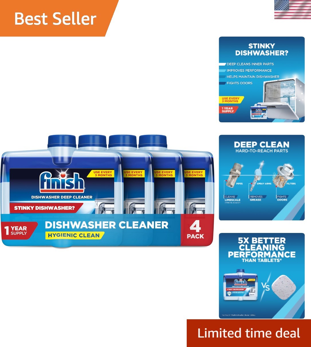 Deep Clean Dishwasher Liquid – 4 Pack