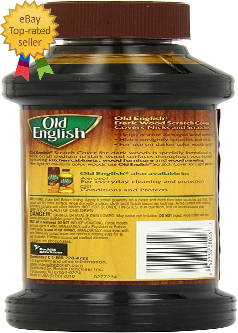 Old English 75144 Scratch Cover for Dark Woods, 8Oz Bottle, Wood Polish