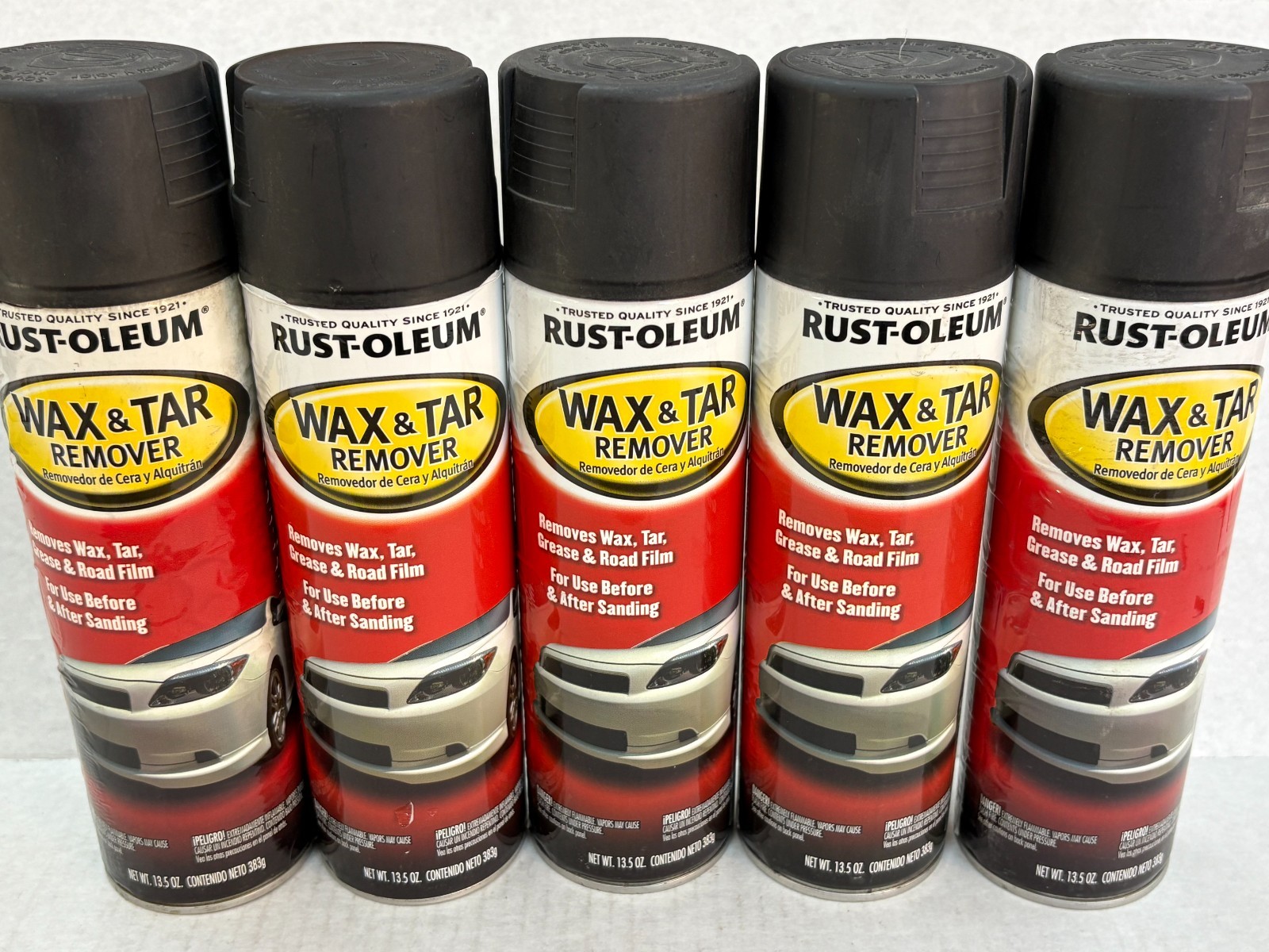 LOT OF (5) RUST-OLEUM 251567 WAX AND TAR REMOVER 13.5 oz AEROSOL SPRAY CANS