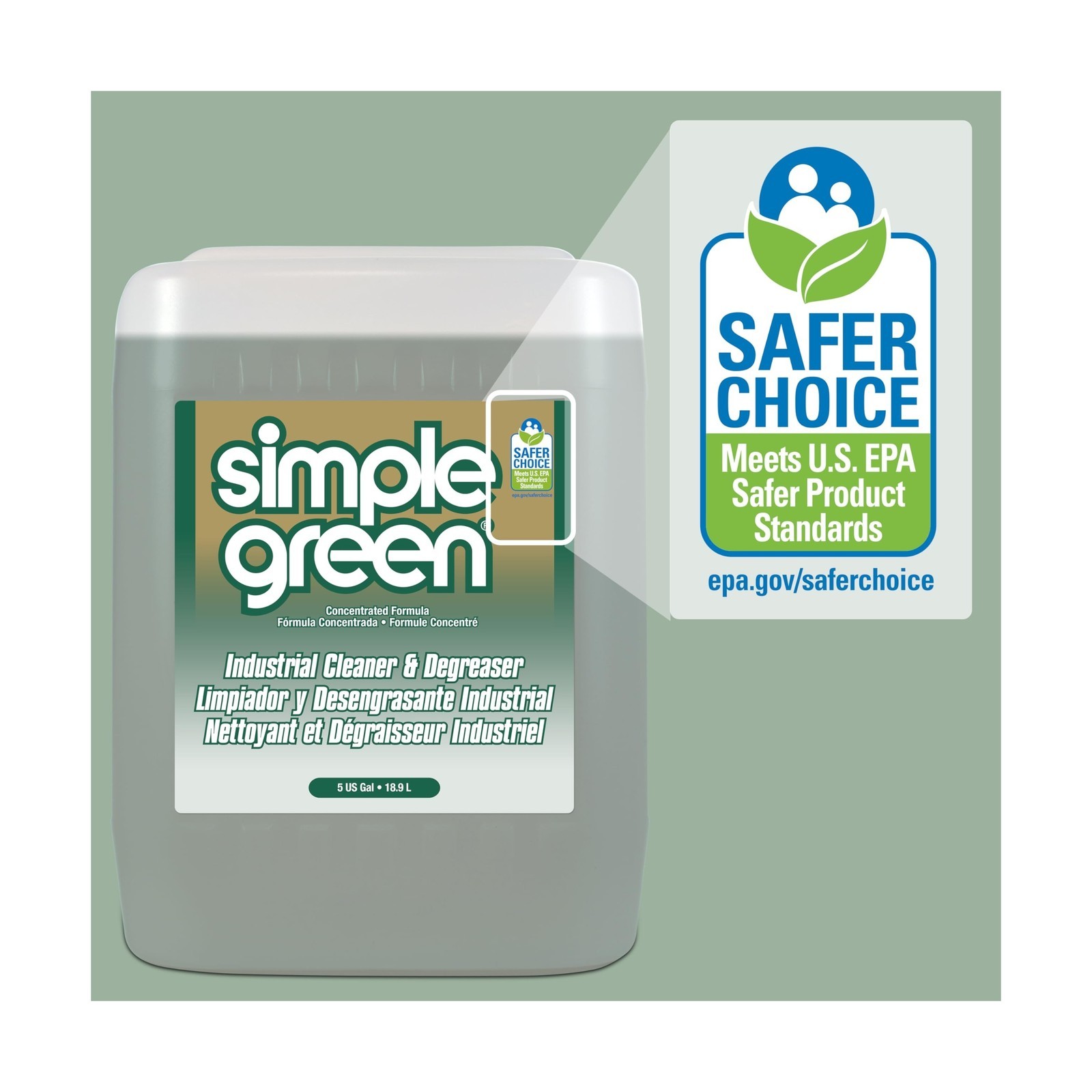 Simple Green, SMP13006, Industrial Cleaner/Degreaser, 1 / Each, White, 5 Gall…