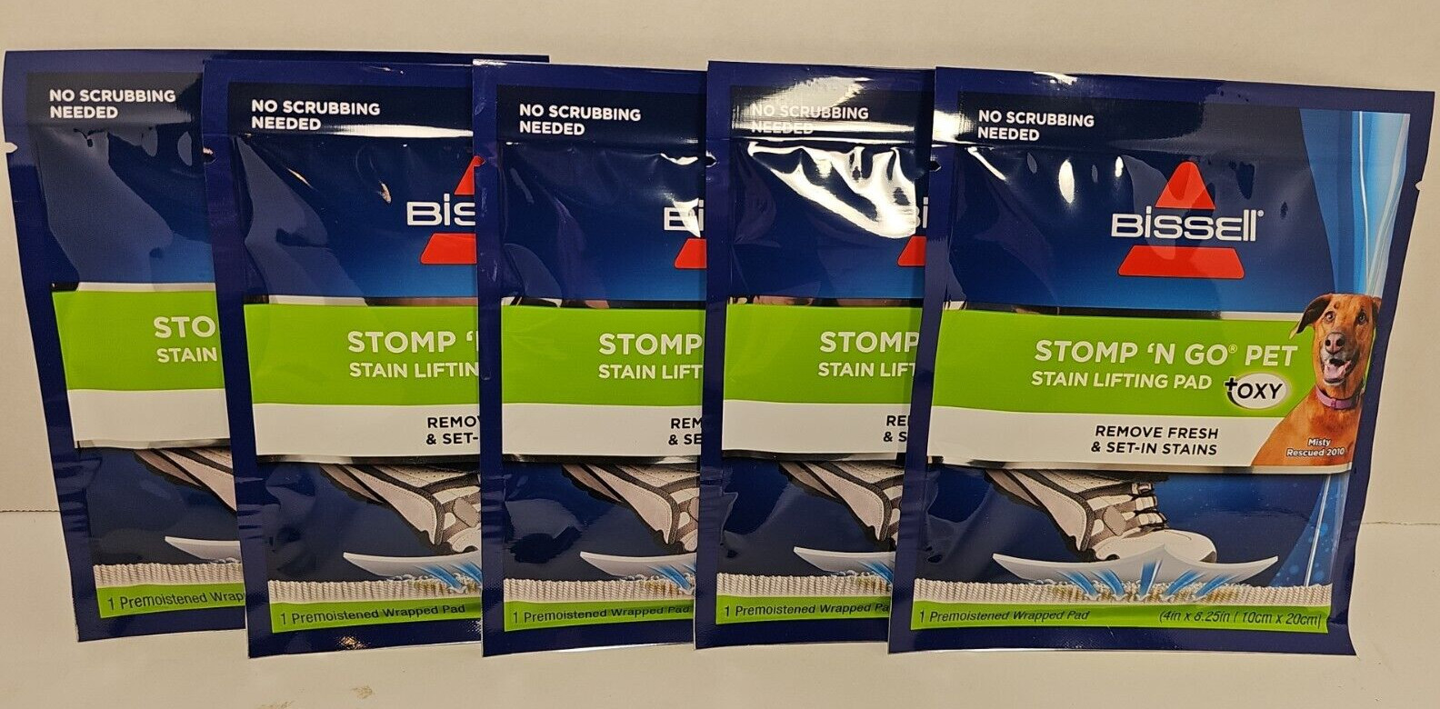 Bissell Stomp ‘n Go Pet Stain Lifting Pad+ OXY 10 Pack New Sealed