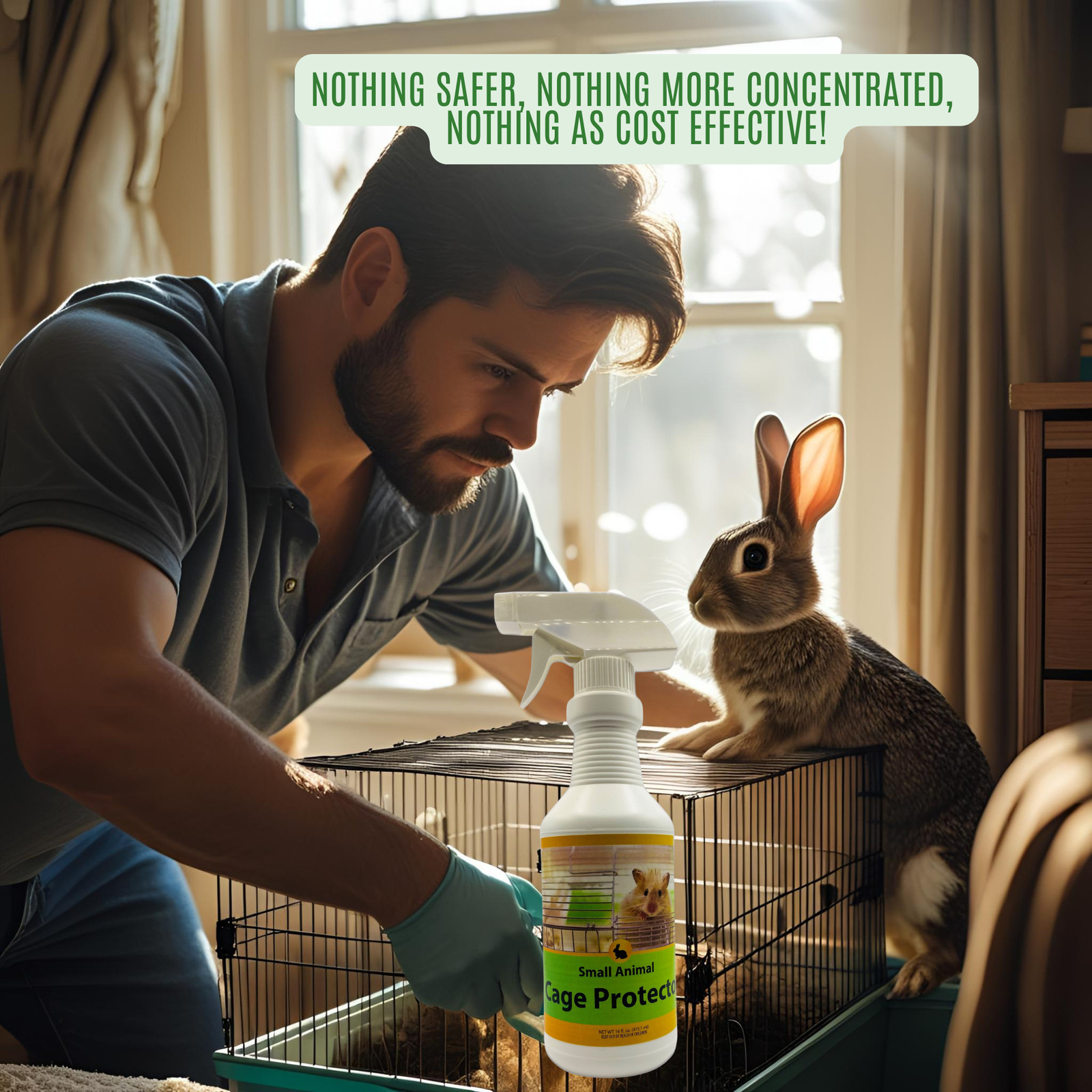 Small Animal Cage Cleaner & Deodorizer | For Hamsters, Guinea Pigs & Rabbits | 1