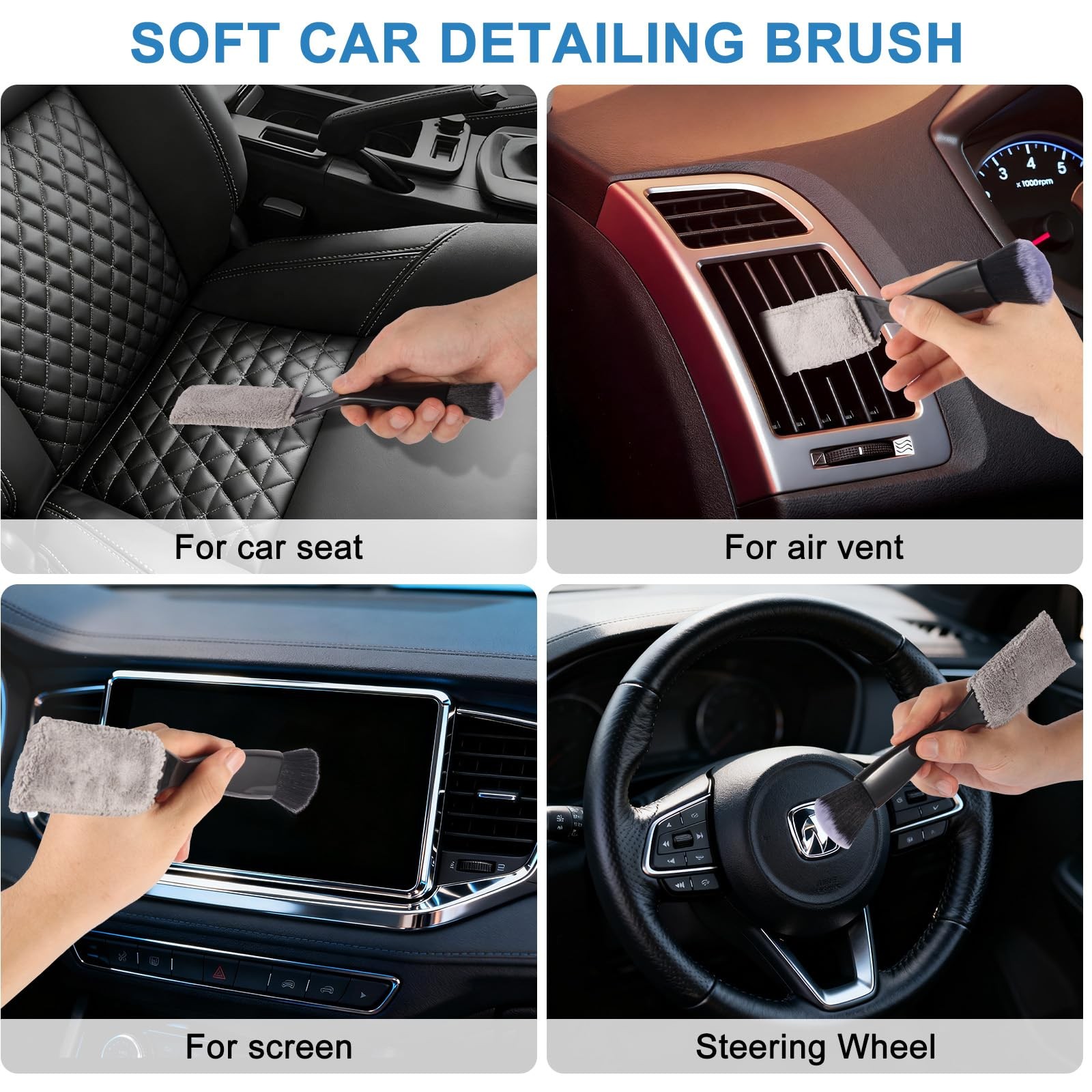 Car Detailing Brush Kit with Detail Brushes,Car Interior Detailing Brushe,Car…