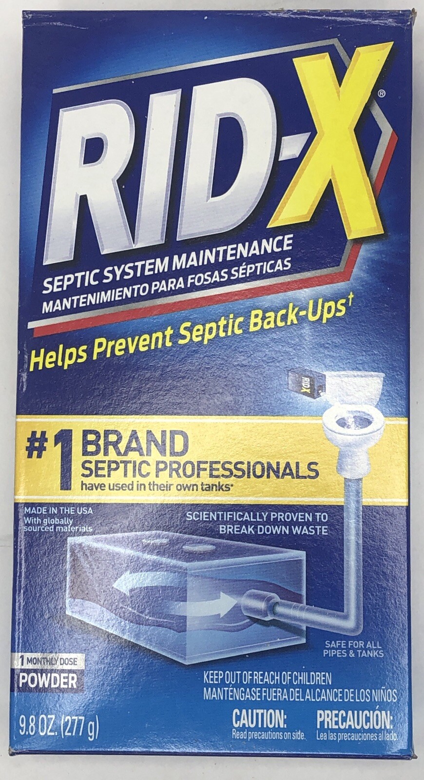 Rid X Septic Tank Powder 9.8 oz Reckitt Benckiser Septic Tank Cleaner 1920080306