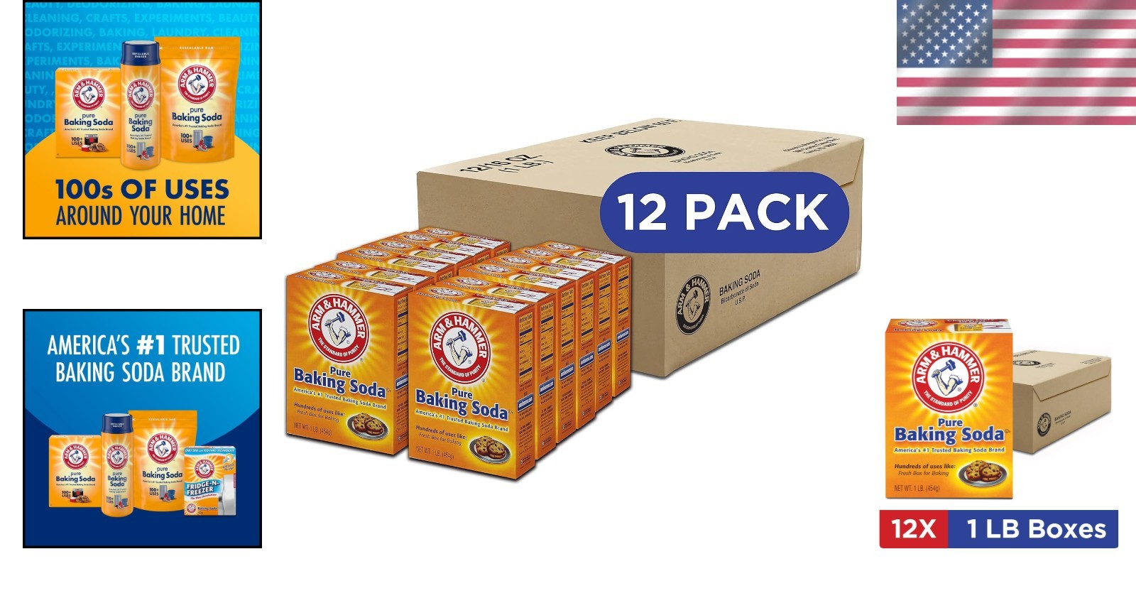 Baking Soda, Multi-Purpose 100% Pure Sodium Bicarbonate Powder for Cooking, B…
