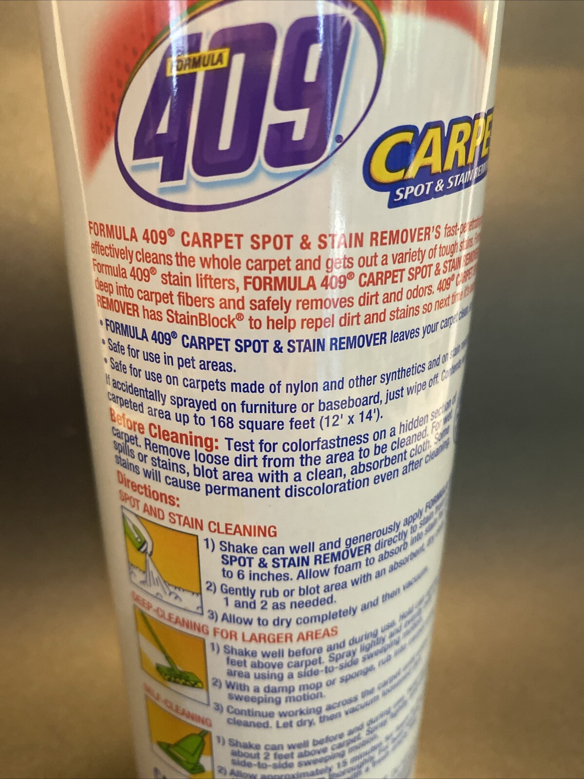 Formula 409 Carpet Cleaner Spray, Aerosol Can, 22 Oz Can Weighs 20 oz.