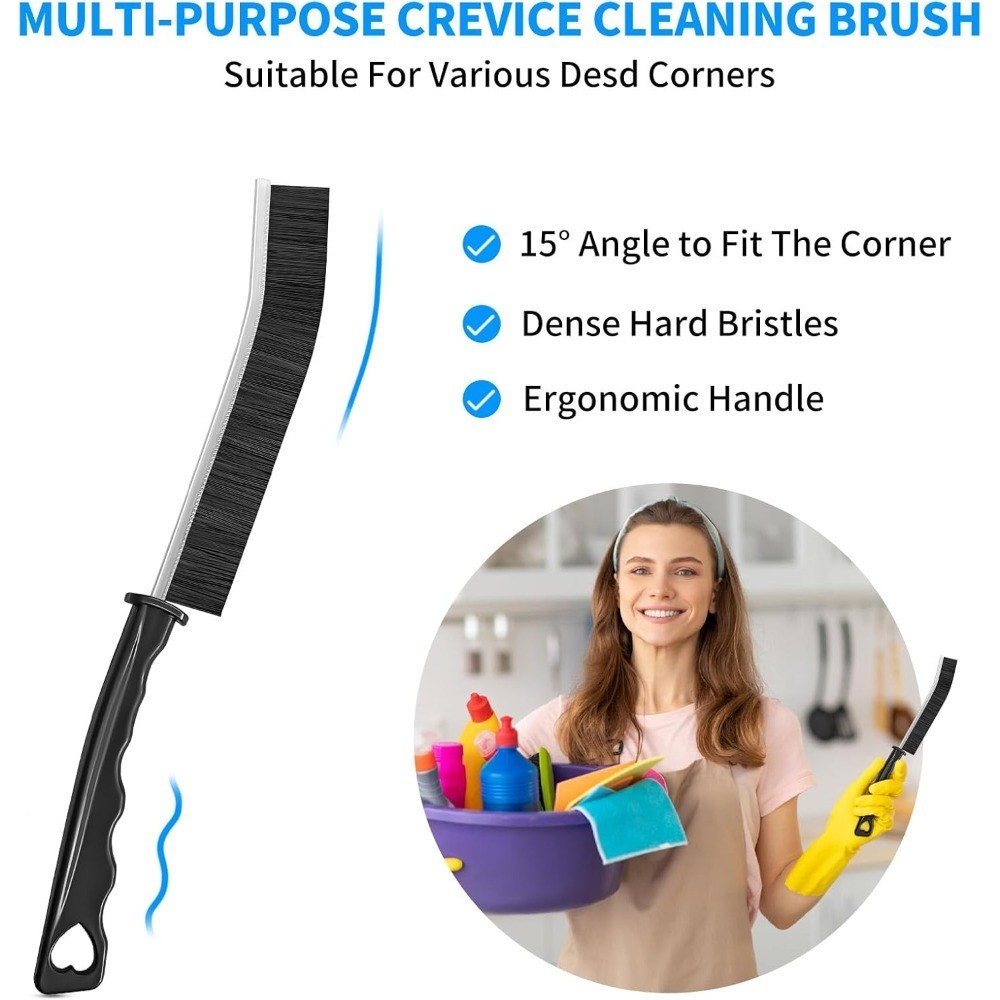 Multi-Purpose Hard Bristle Crevice Cleaning Brush -Deep Reach Gap Cleaning Tool