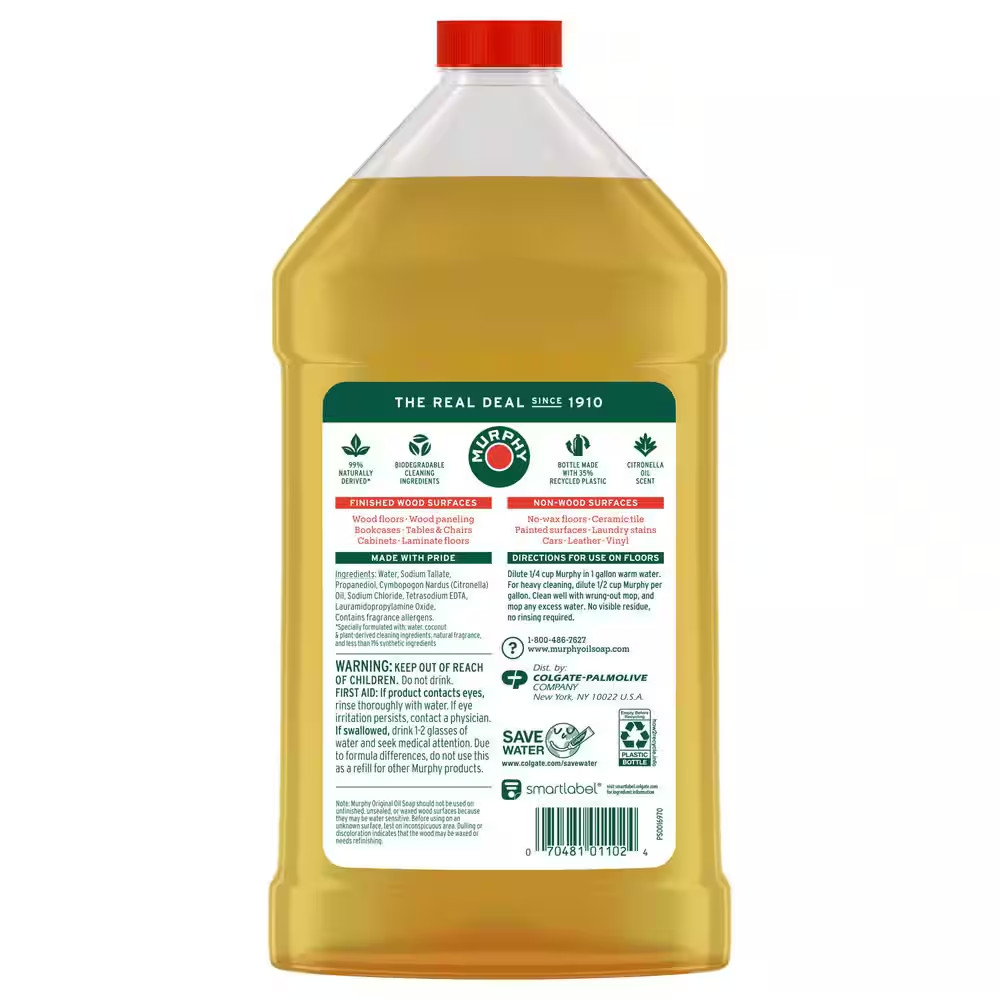 Murphy Citronella Oil Soap Hardwood Floor Cleaner, Original – 32 Ounce 6-Pack