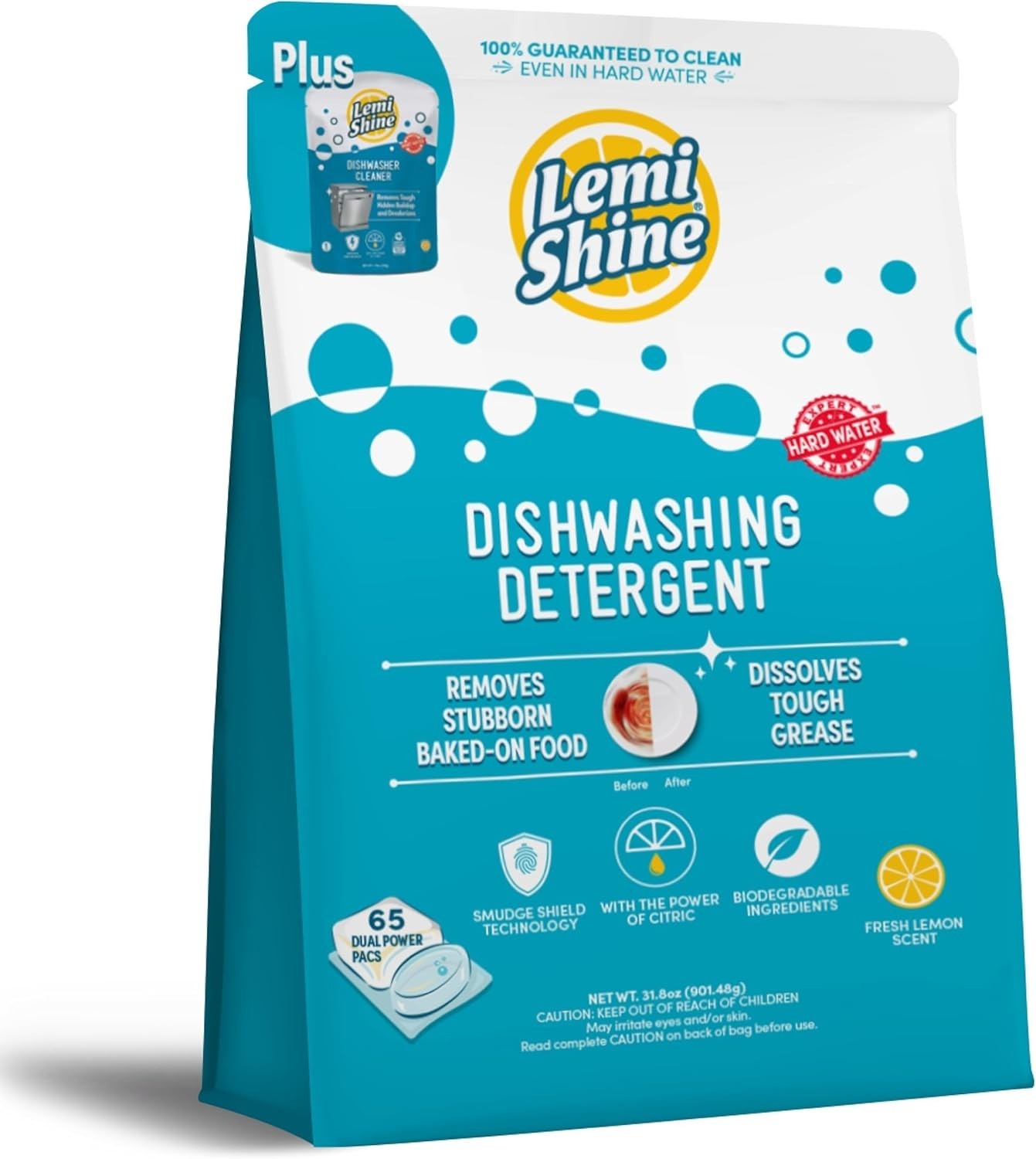 Natural Dishwasher Detergent Pods + Dishwasher Cleaner 1 Ct | All-In-One Powder