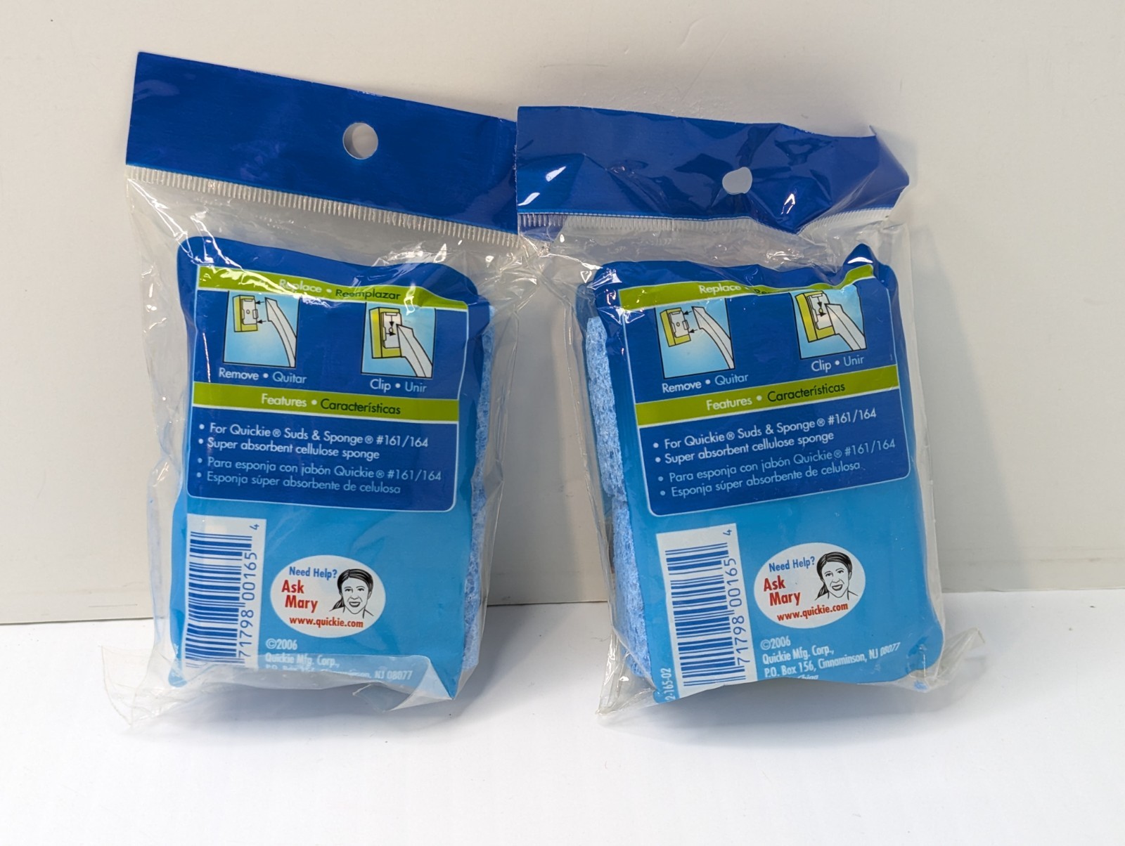 2 Packs Quickie Original Suds & Sponge Dishwasher Refills #161/164 (2 Per Pack)