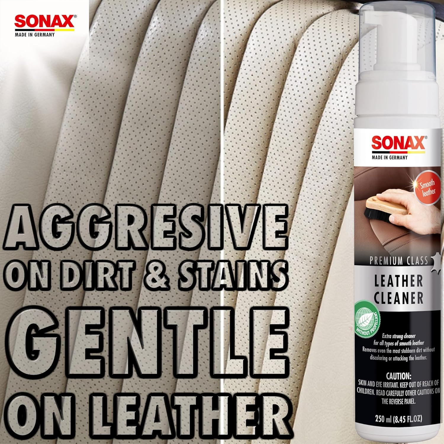 Premium Class Leather Cleaner | Powerful Foaming Formula for Deep Cleaning Smoot