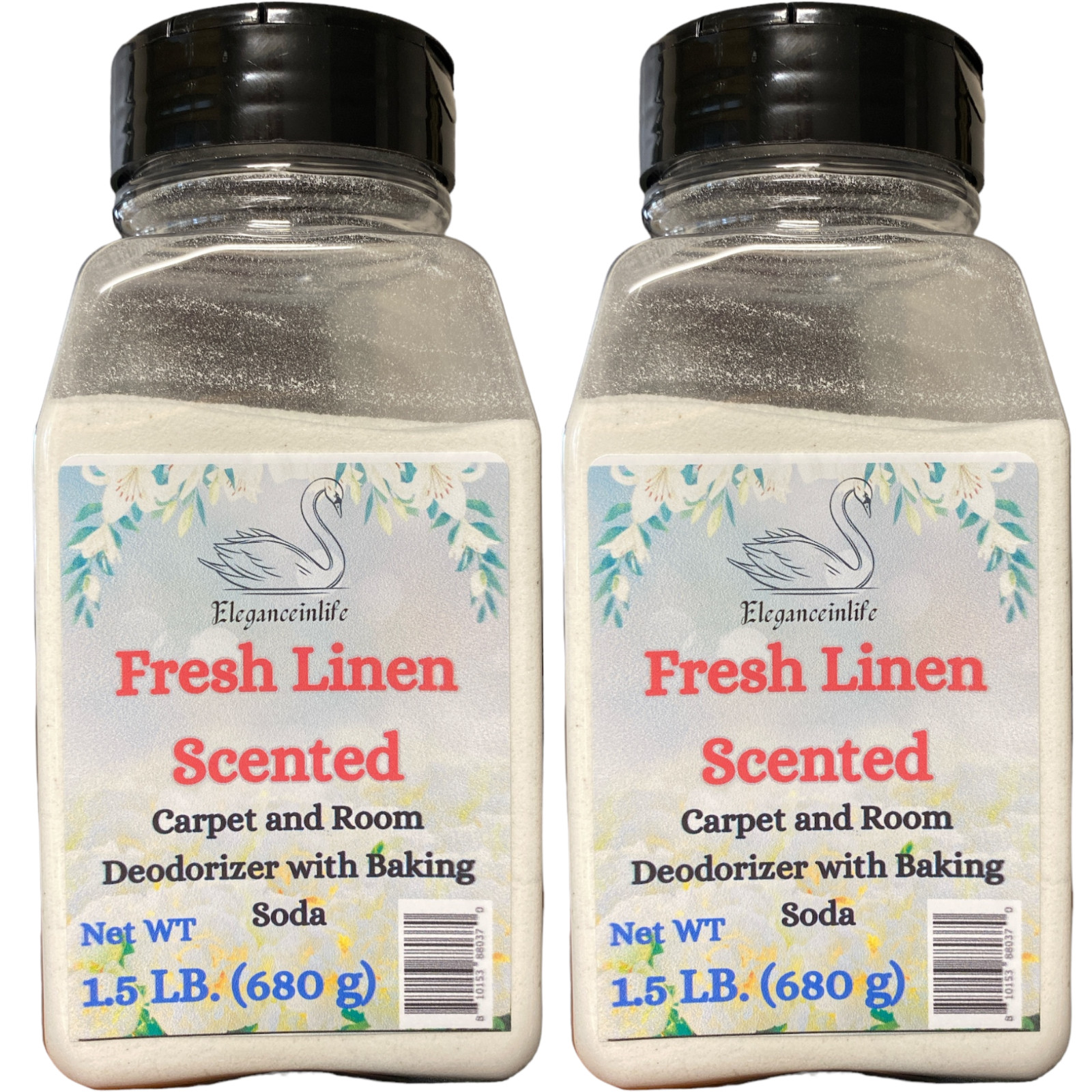 Eleganceinlife Fresh Linen-Scented Carpet and Room Deodorizer 1.5 LB Each 2pk