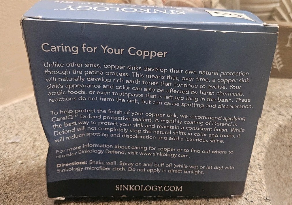 Sinkology Copper CareIQ Kit Protective Sealant Shine 3.4oz SINK-IQ-1