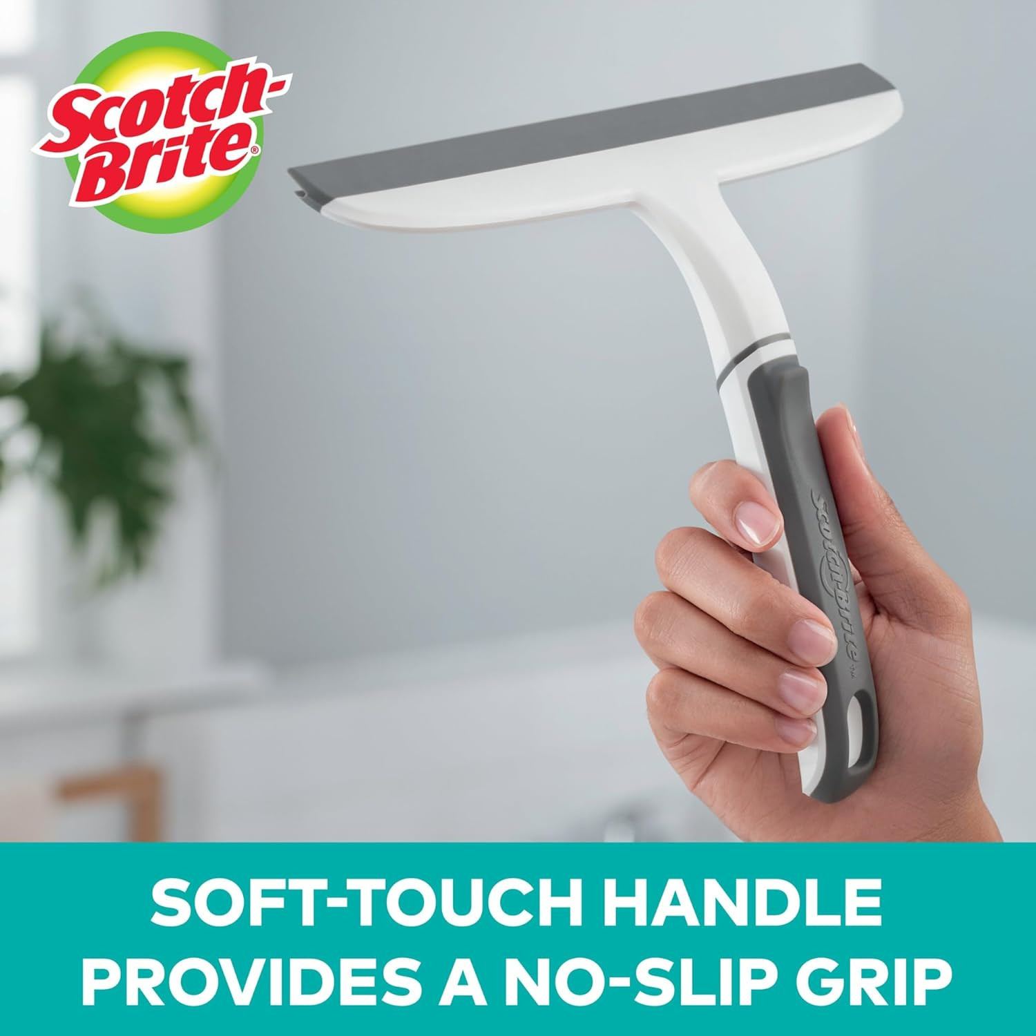 Scotch-Brite, All-Purpose 10 Inch Dual Blade Streak-Free Squeegee, Safe on Mirro
