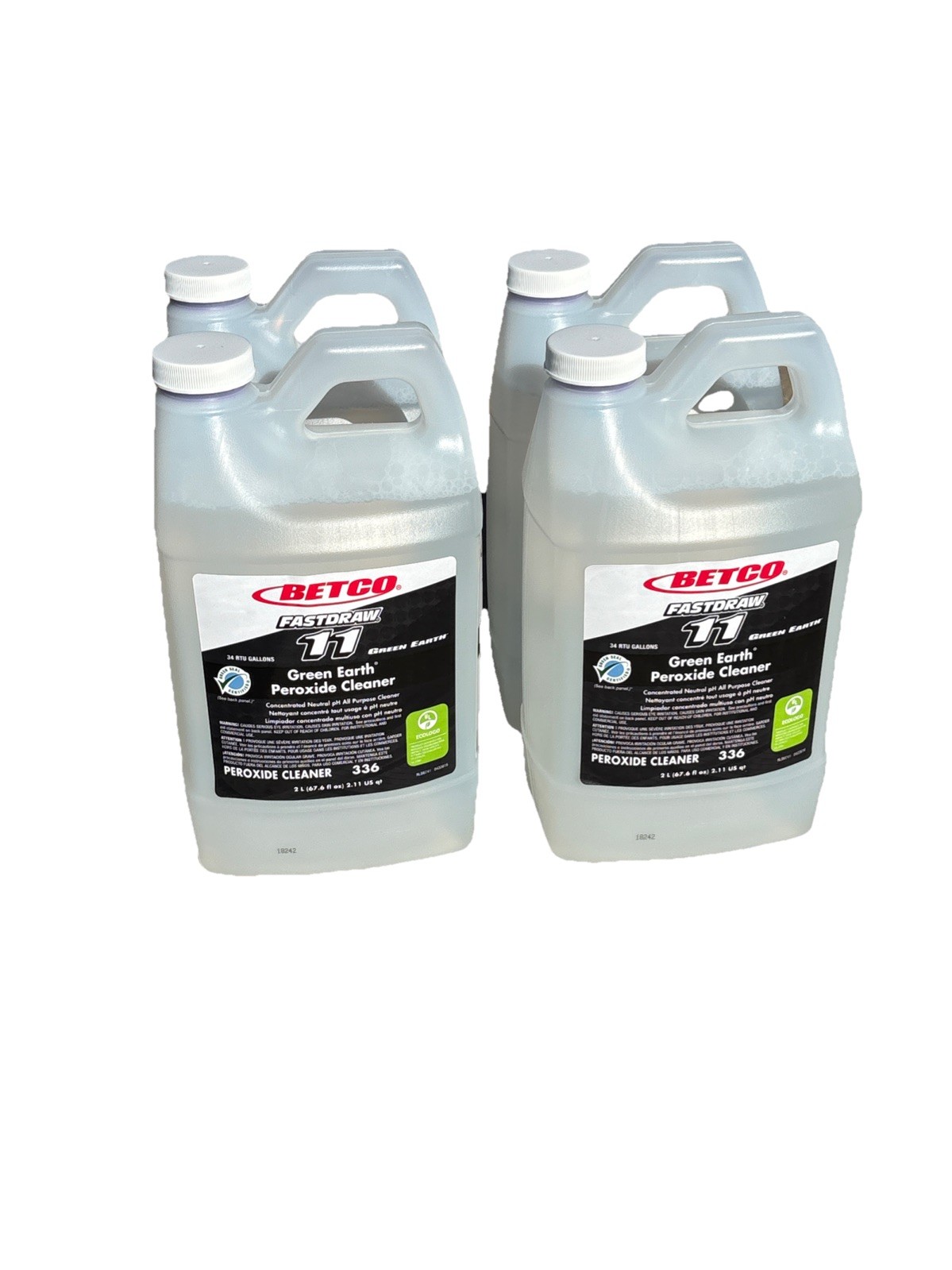 Case Of 4 Betco Green Earth Peroxide Cleaner, Clear 2L Bottles