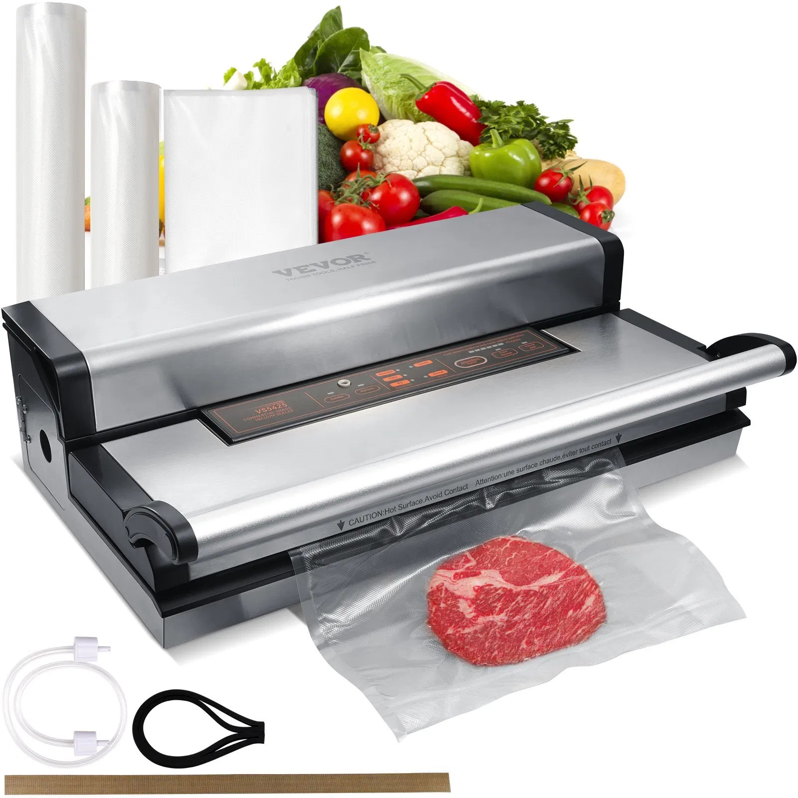 Vacuum Sealer Machine, 95Kpa 350W Powerful Dual Pump and Dual Sealing, Dry and M