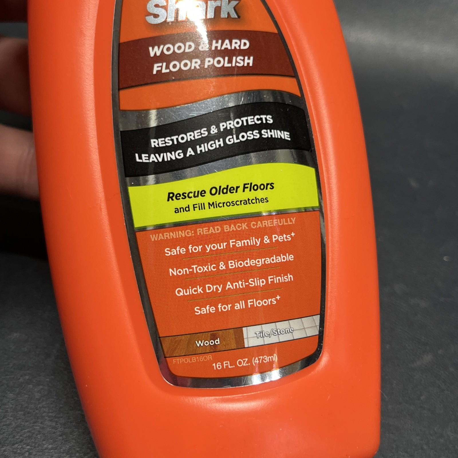 Shark Wood And Hard Floor Polish 16 fl oz High Gloss Restores and Protects New