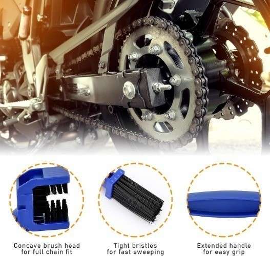 2 PCS Chain Brush, Cleaning Brush Tool for Chain Gears Maintenance Color: Blue