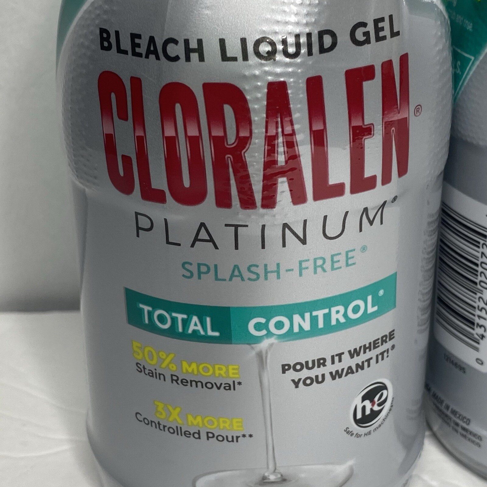 2 Cloralen Platinum Bleach Liquid Gel 20 oz Bottle High Efficiency Washer Safe