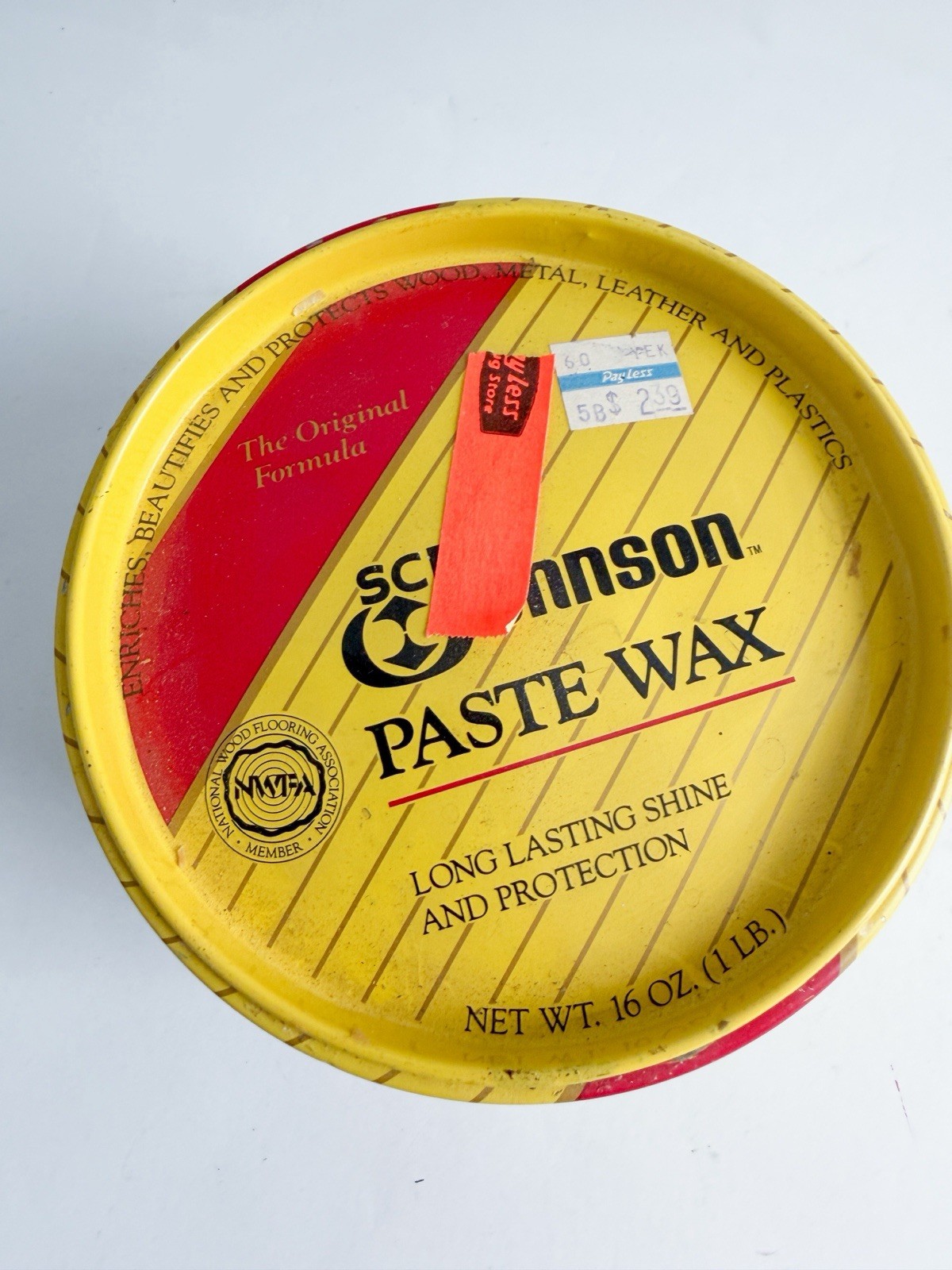 SC Johnson Paste Wax The Original Formula 16 oz Nearly Full Discontinued Item