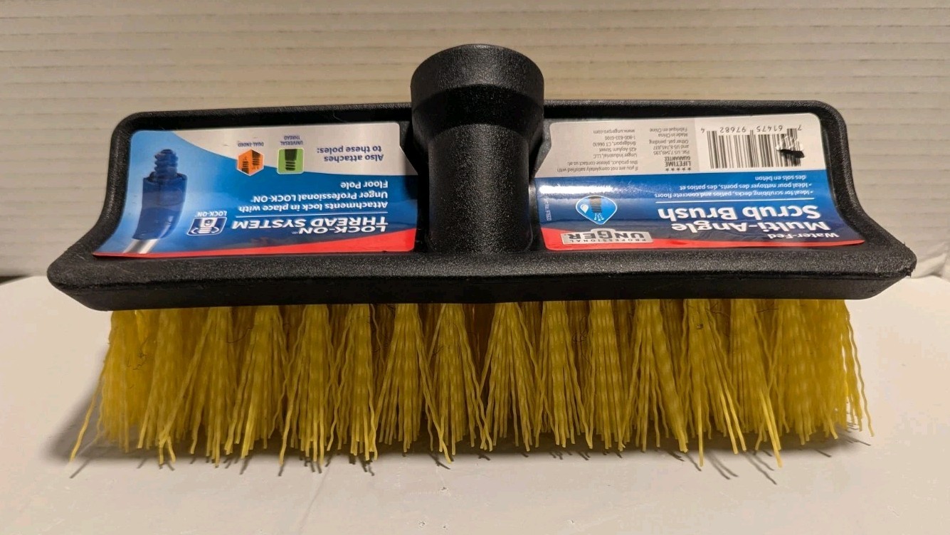 Unger Water-Fed Multi-Angle 10″ Scrub Brush Cleaning Outdoor Deck Scrub/Boat NEW