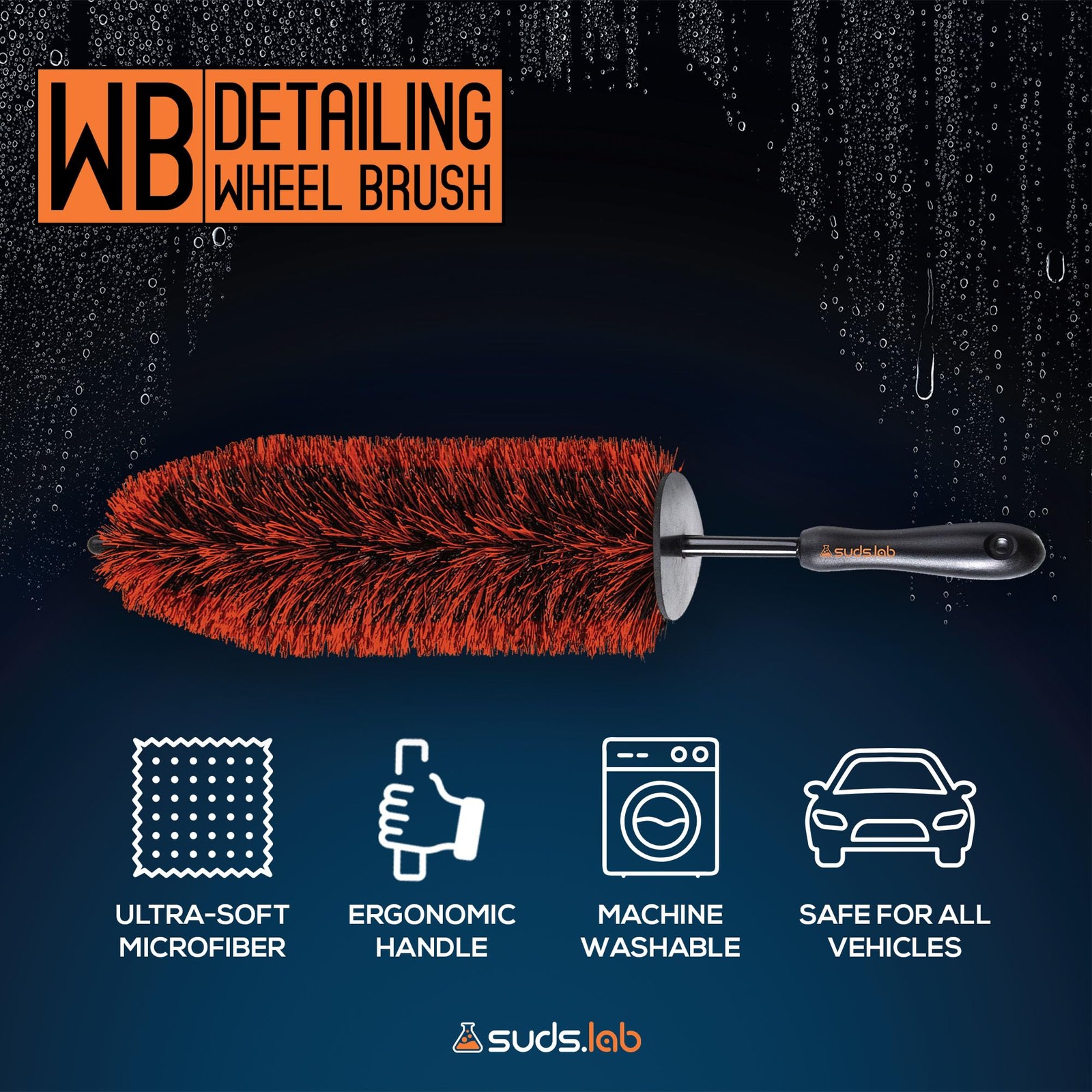 Premium Detailing Wheel Brush – 17.7 Scratch-Free Rim, Tire Wheel Cleaner