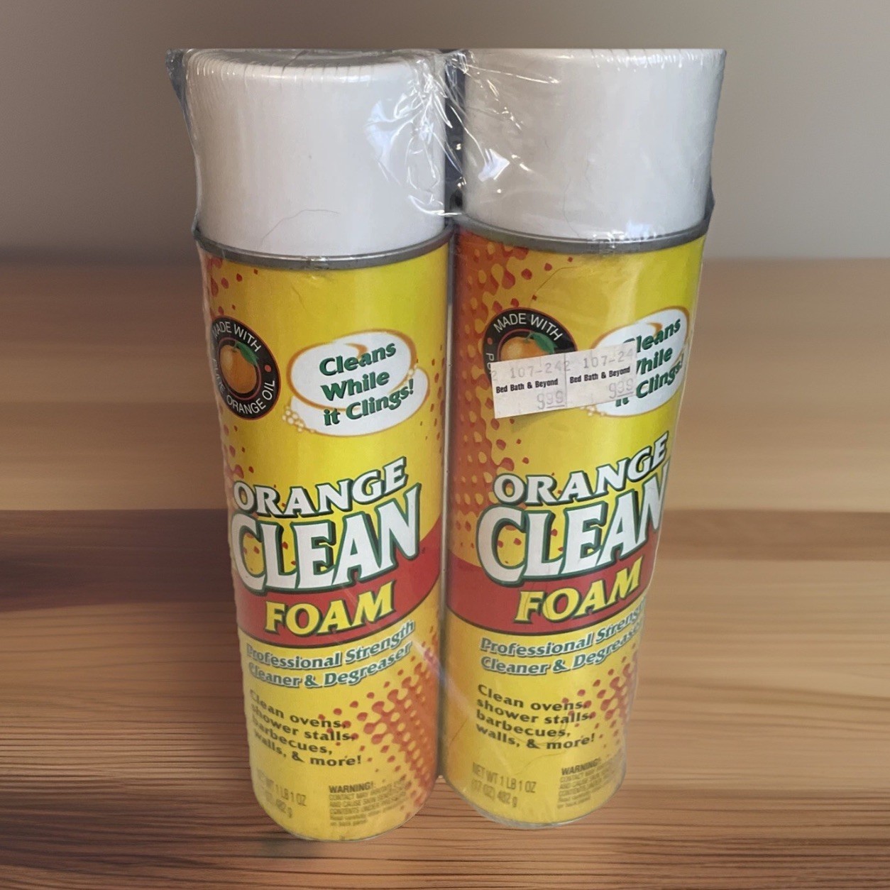 Vtg ORANGE CLEAN Degreasing Foam Orange Glo 17 oz. Spray Cans Lot Of 2 Retro