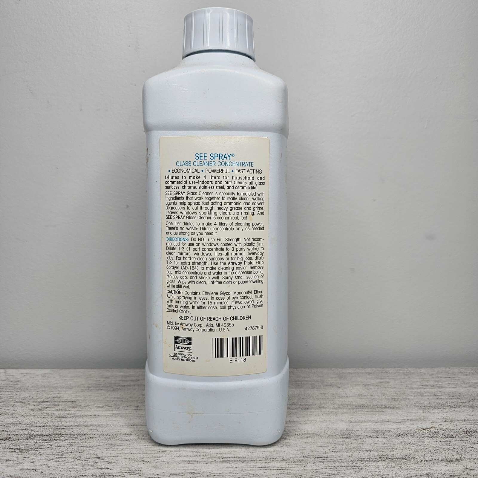 AMWAY See Spray Concentrated Glass Cleaner Vintage 33.8 oz – Approx 90% Full