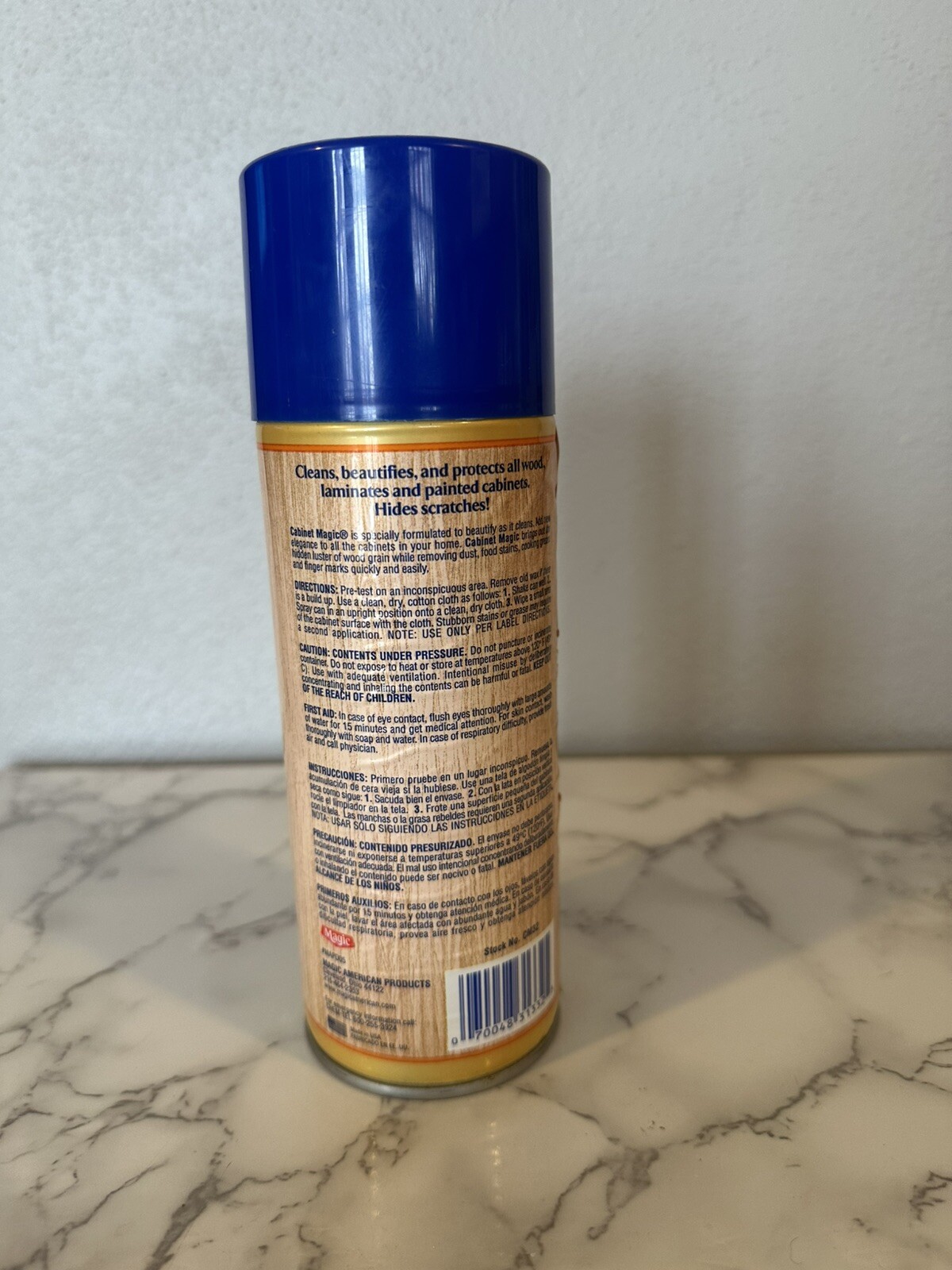 Vintage Cabinet Magic. For Finished Natural Wood. 13oz. Blue Cap. Used. 90% Full