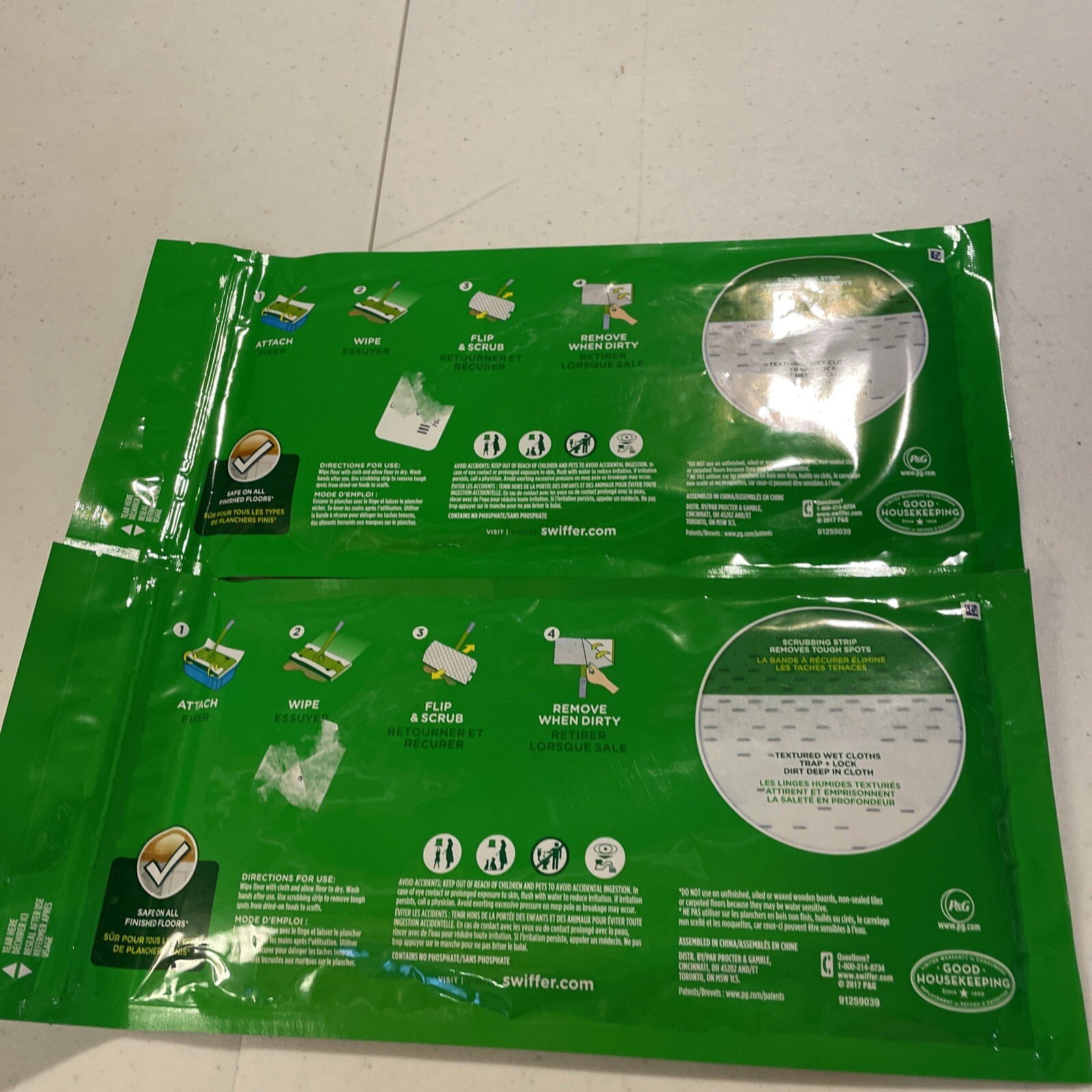 (2) Swiffer Sweeper Wet Mopping Cloths Refills Open Window Fresh 3 Count