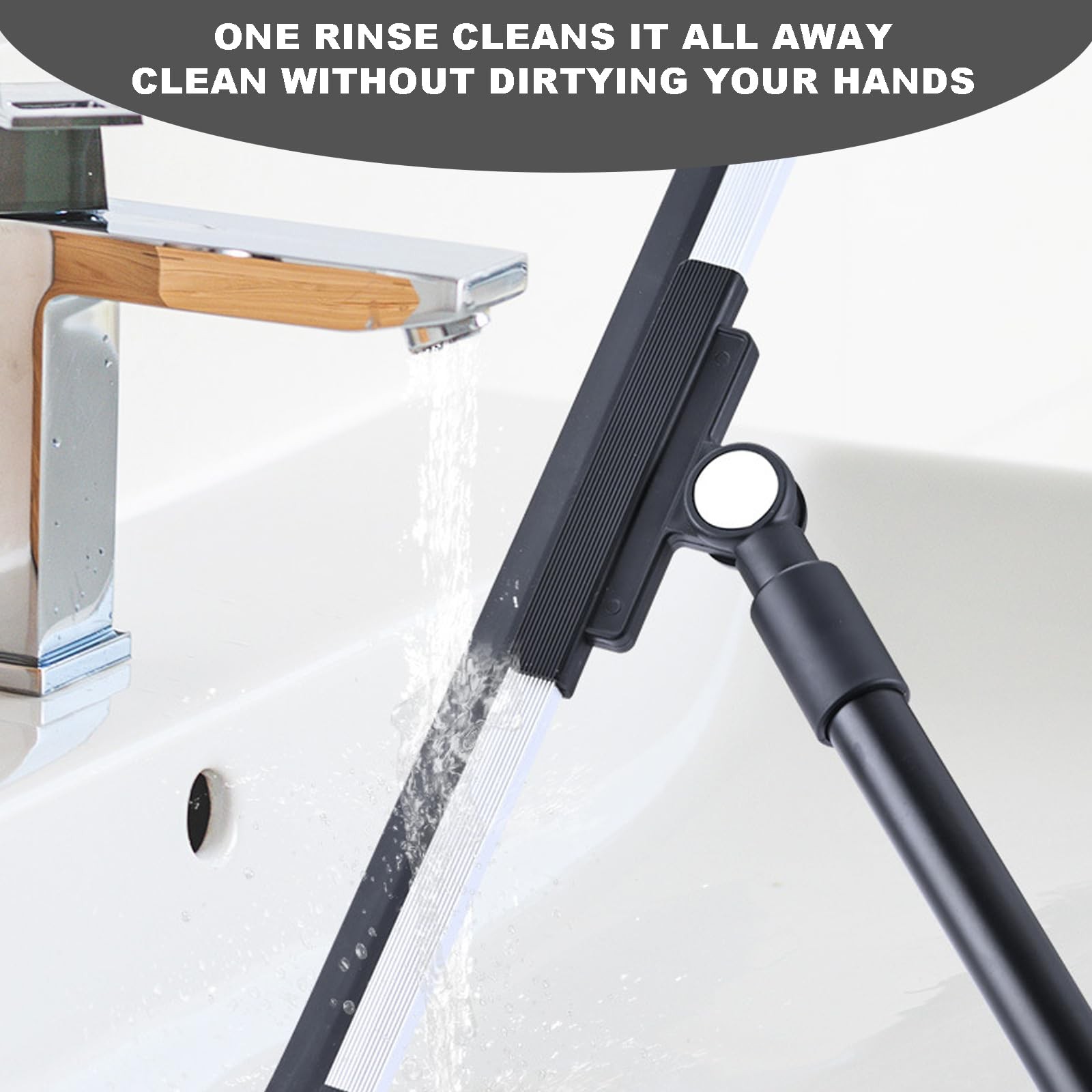 Xifando Floor Squeegee – 52 Inch Adjustable Long Handle 14.2 Inch Rubber Blad…