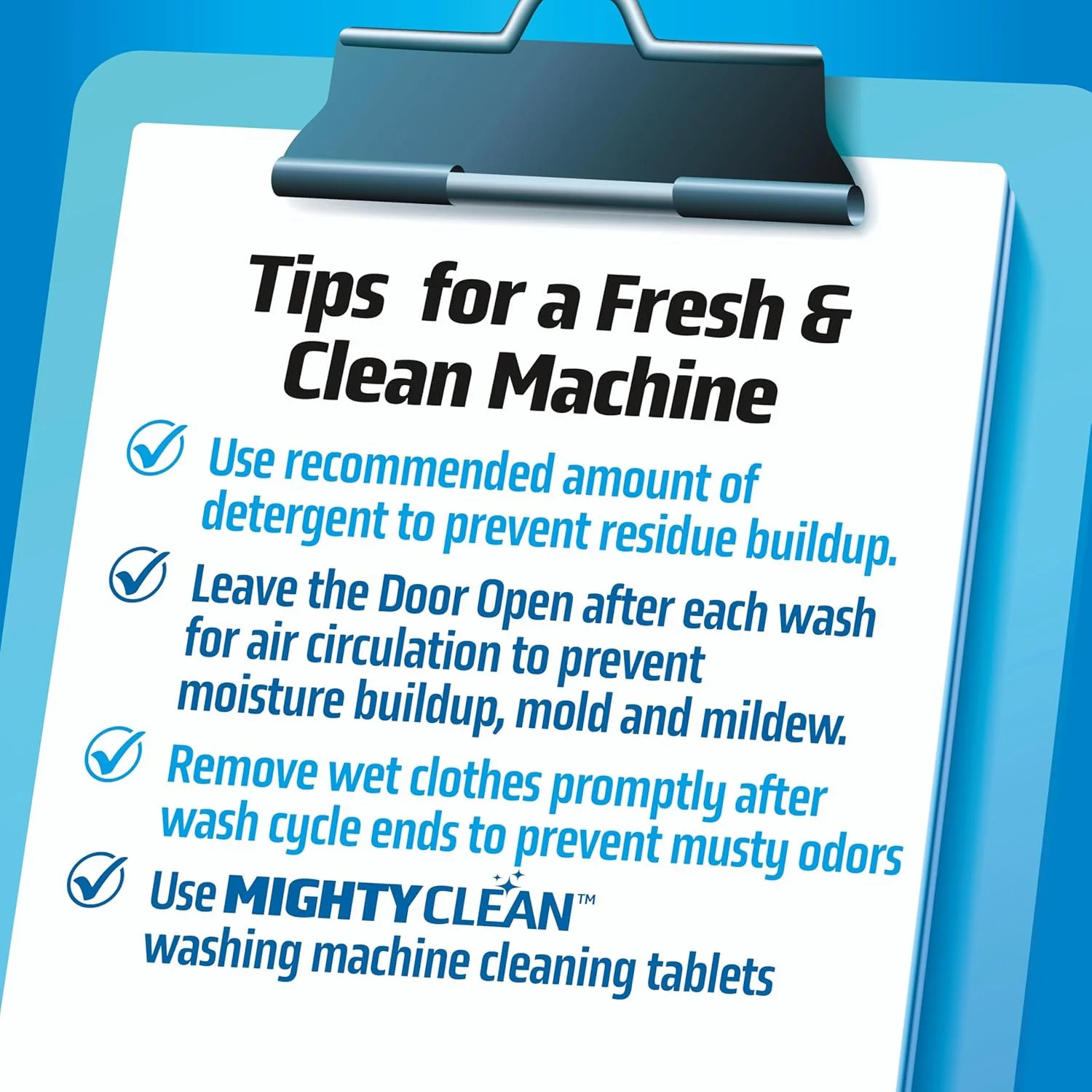 MIGHTY CLEAN Washing Machine Cleaner Tablets 24 Pack – 1 Year Supply, Septic Saf
