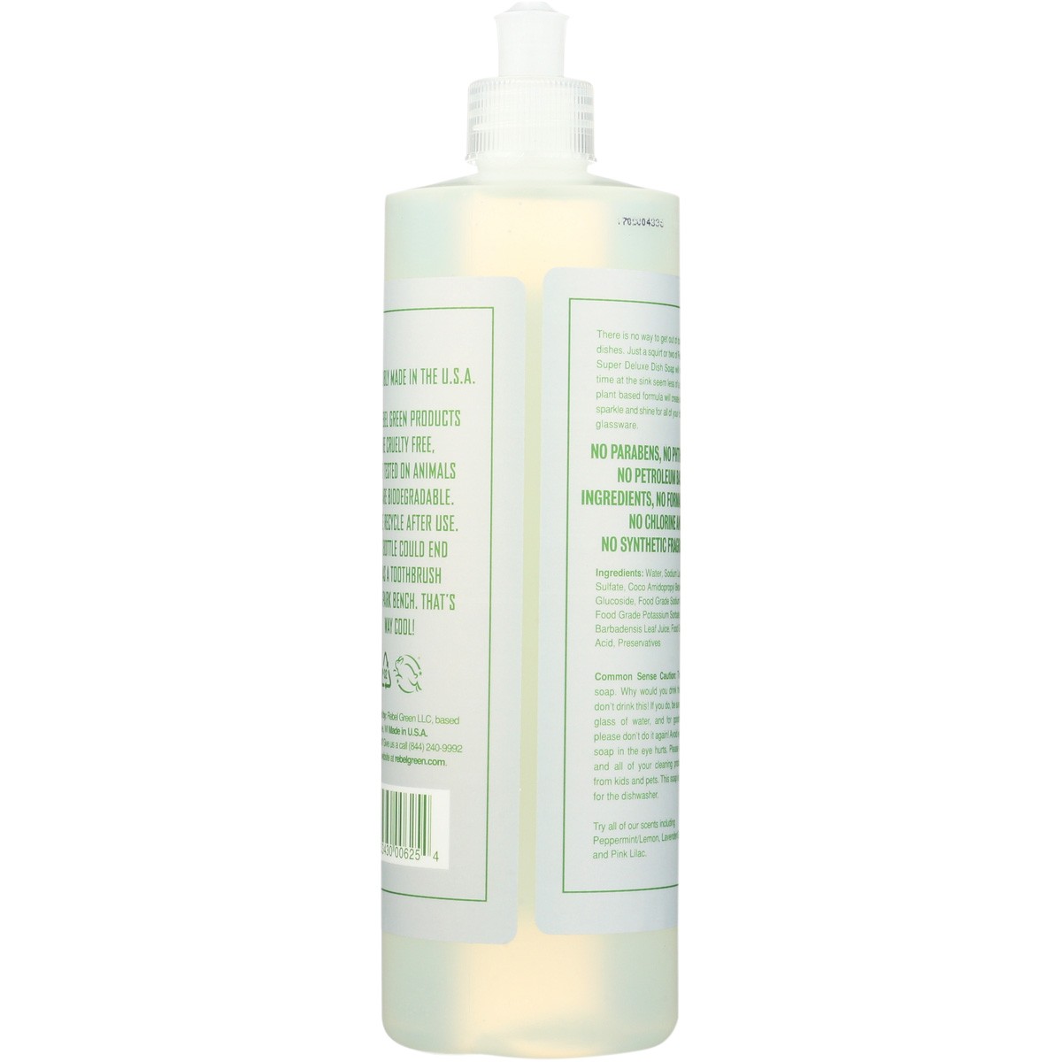 Rebel Green Unscented Super Deluxe Dish Soap 16 Oz Plant Based 4 Pack