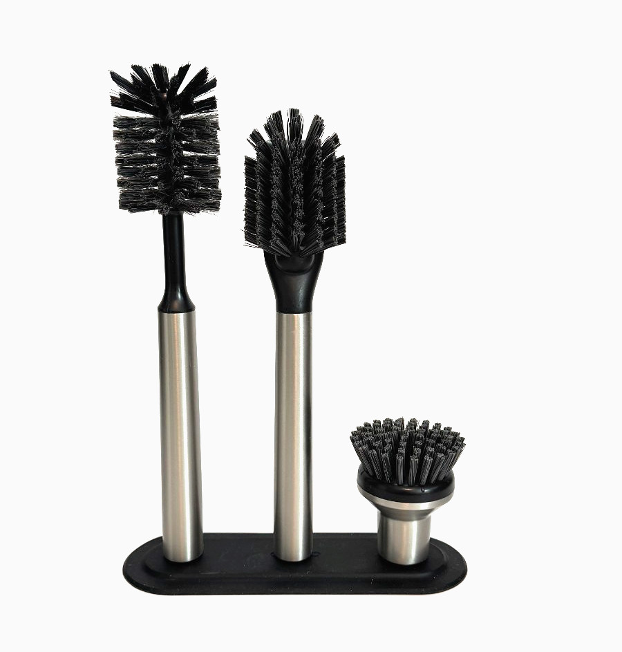Curio Ionic Brush Magnetized Set – CUSTOM COLOR Stainless Steel w/ Black