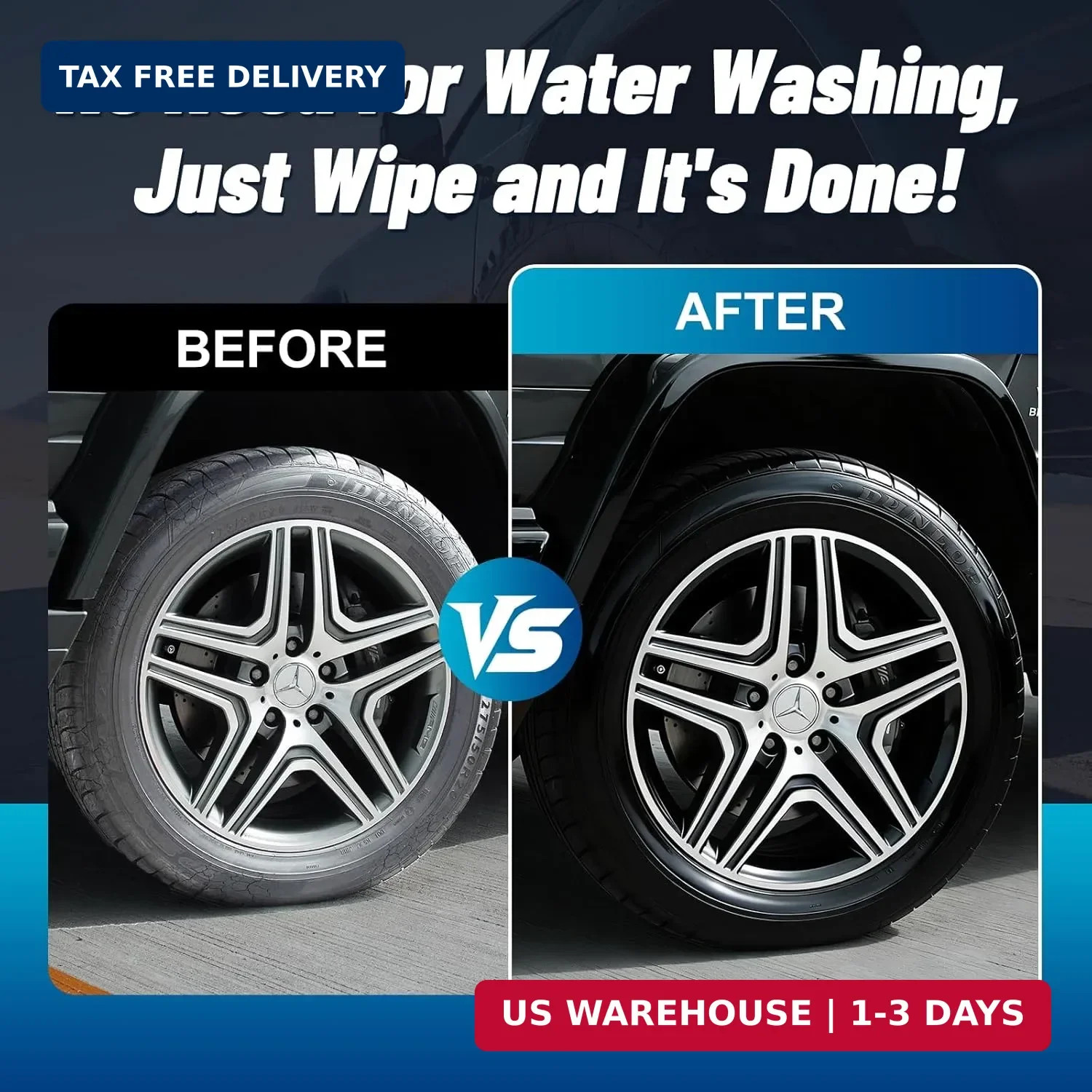 Tire Shine Spray – Long-Lasting Gloss, Advanced Dust-Repellent Formula, UV & Ozo