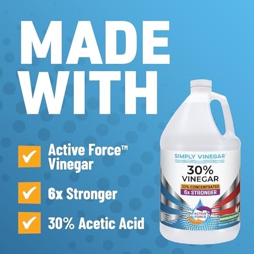 30% Pure Concentrated Vinegar – Powerful Cleaning Solution for Home & Garden, 12