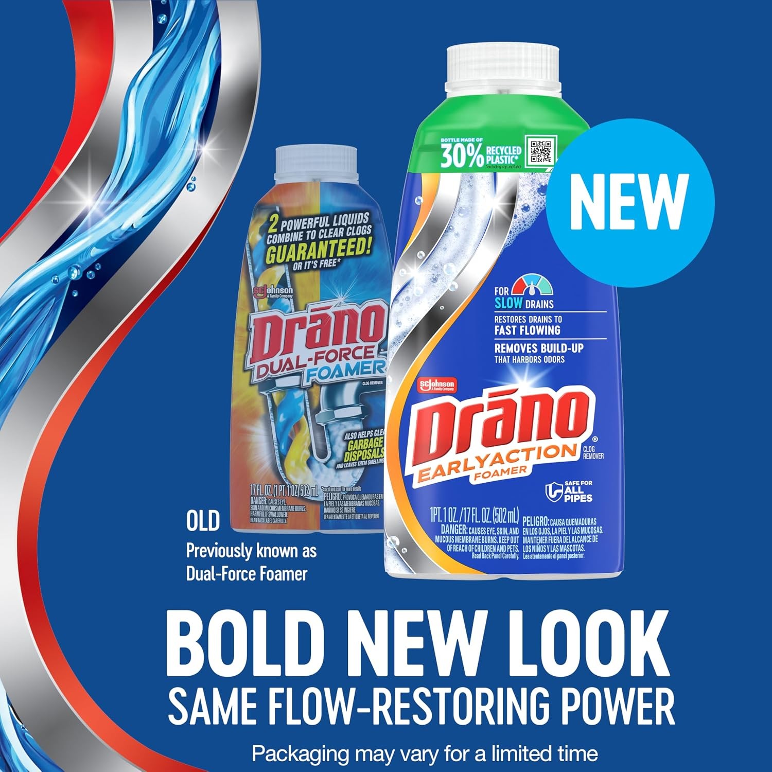 Drano EarlyAction Foamer, Drain Clog Remover & Cleaner, 17 Fl Oz (Pack of 5)