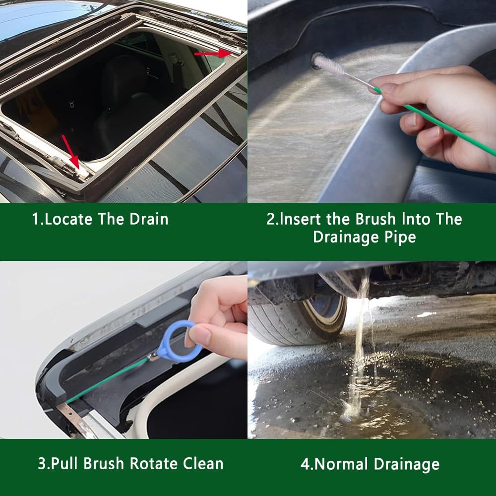 Auto Sunroof Drain Cleaning Tool Flexible Tube Cleaning Brush for Car Sunroof