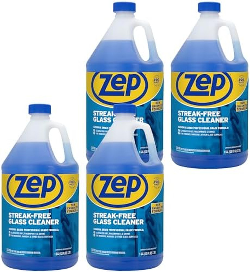 Zep Streak-Free Glass Cleaner – 1 Gallon (Case of 4) ZU1120128 – Professional Gr