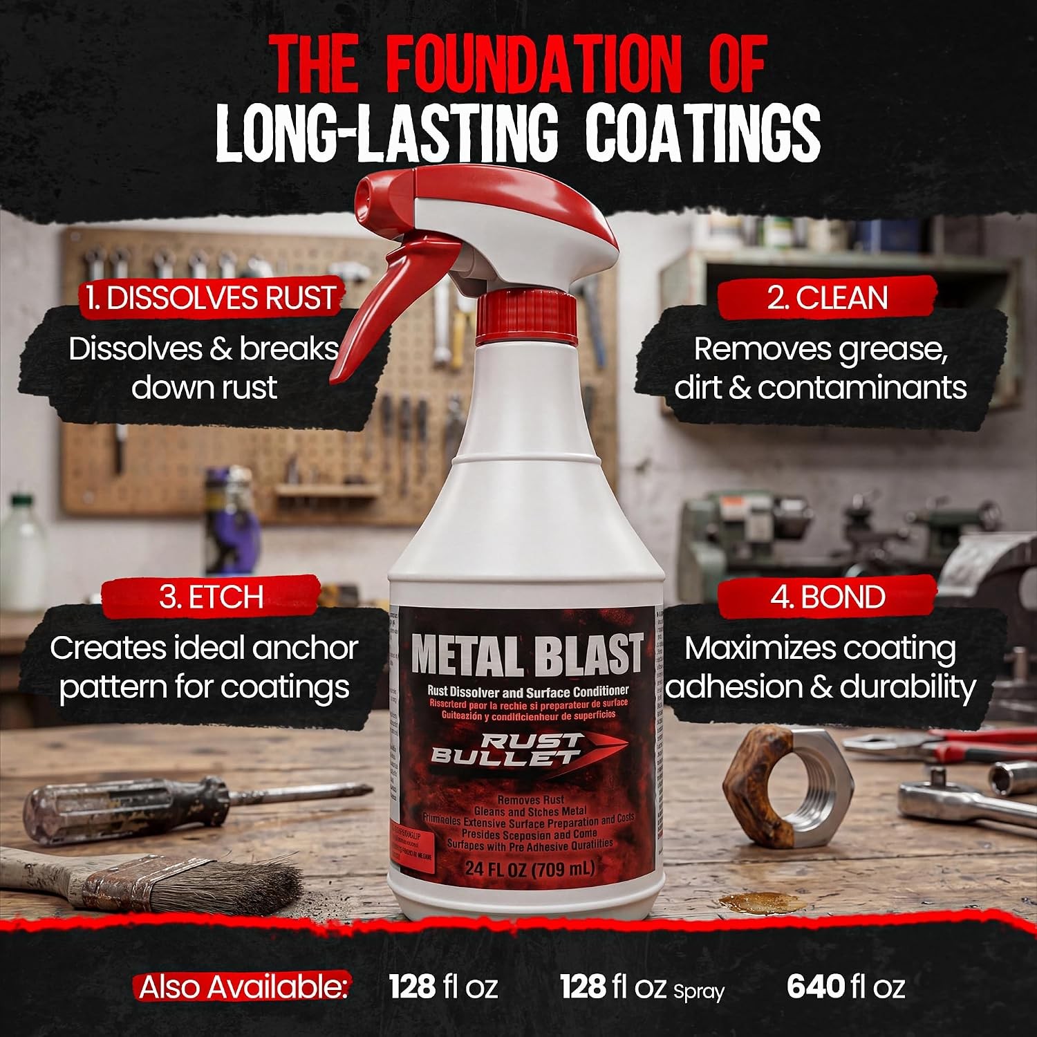 Metal Blast – 1 Gallon – Rust Remover & Metal Prep, Cleaner & Conditioner for Su