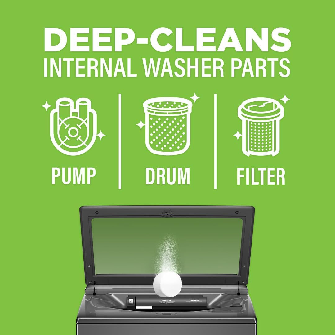 Affresh Washing Machine Cleaner 6 Tablets Deep Clean Odor Causing Bacteria Remov