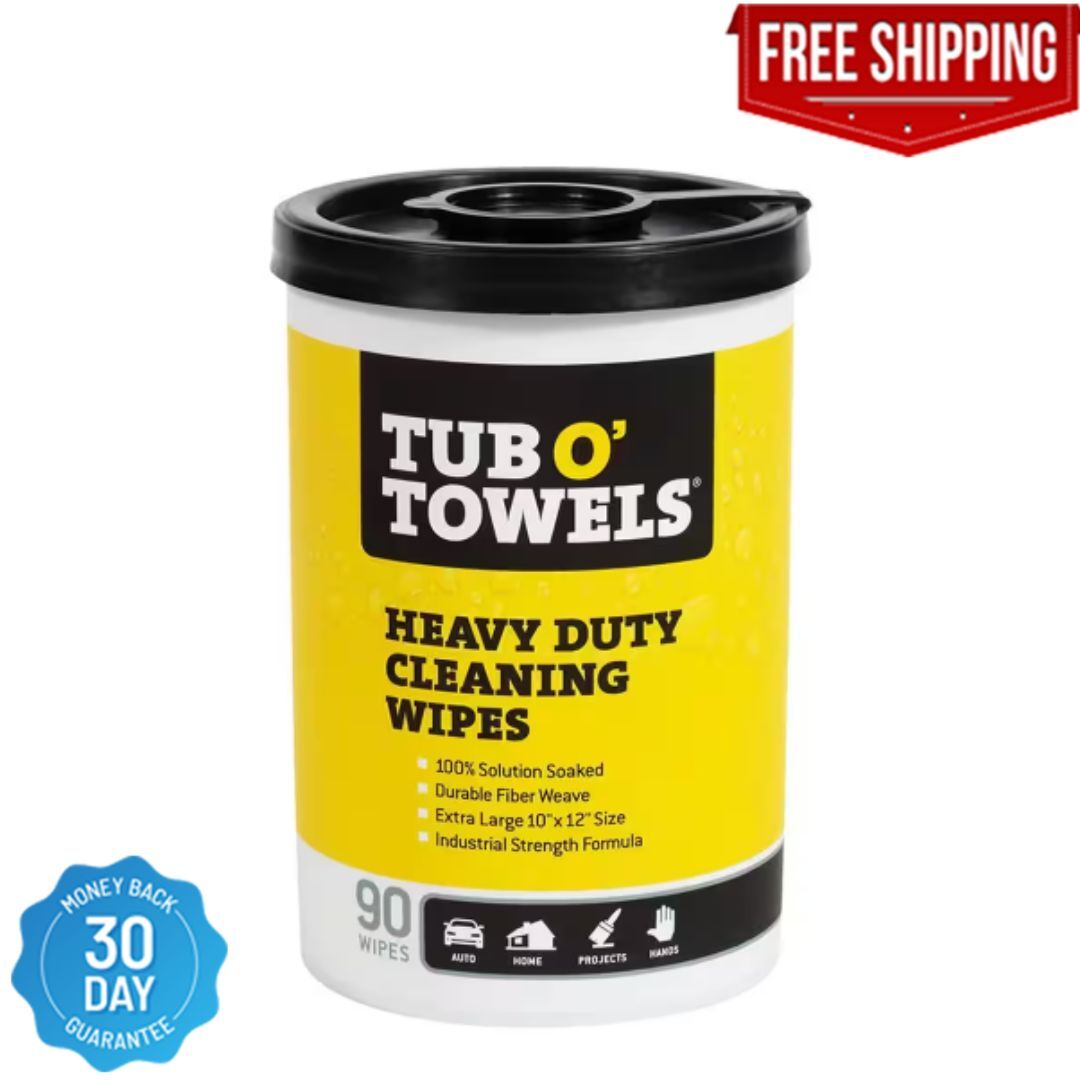 Tub O’ Towels Citrus Scent Heavy-Duty Cleaning Wipes (90-Count)