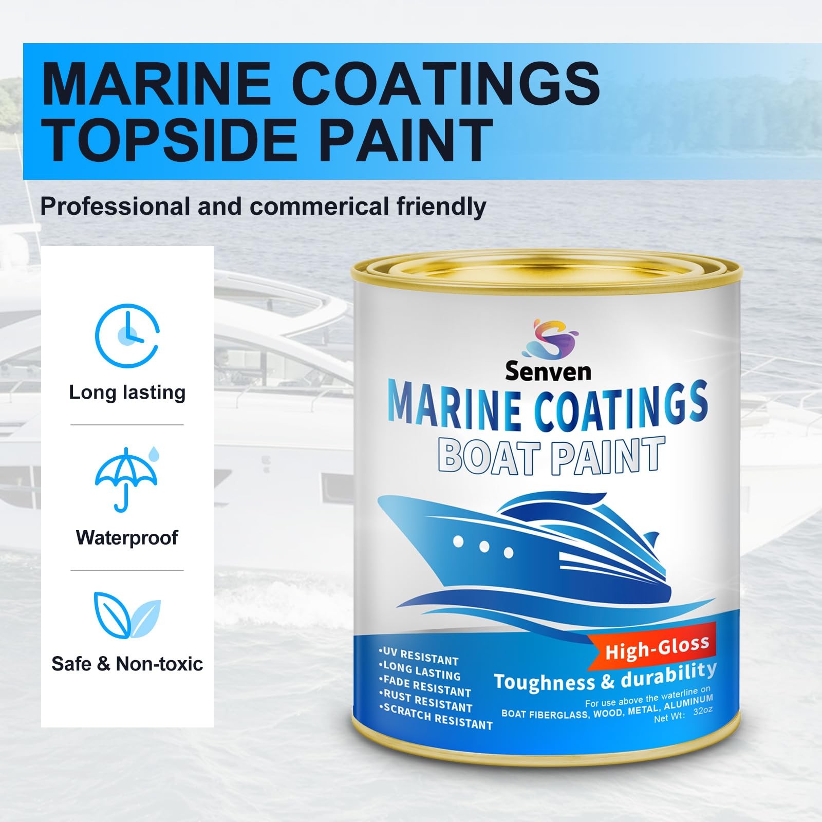 Boat Paint 35 Oz Gloss Red Boat Topside Bottom Enamel Paint, Paint for Boats,…