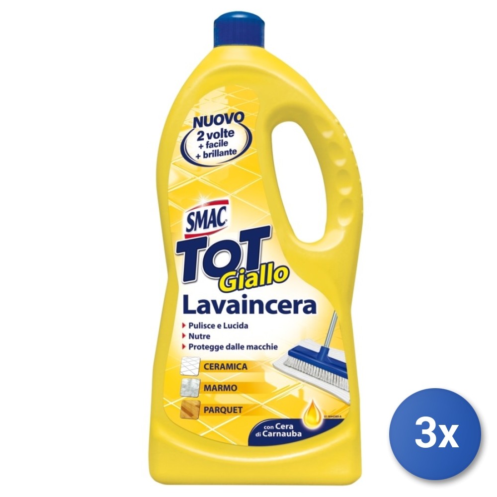 3X Smac Floor Wax 1000 Ml Total Yellow