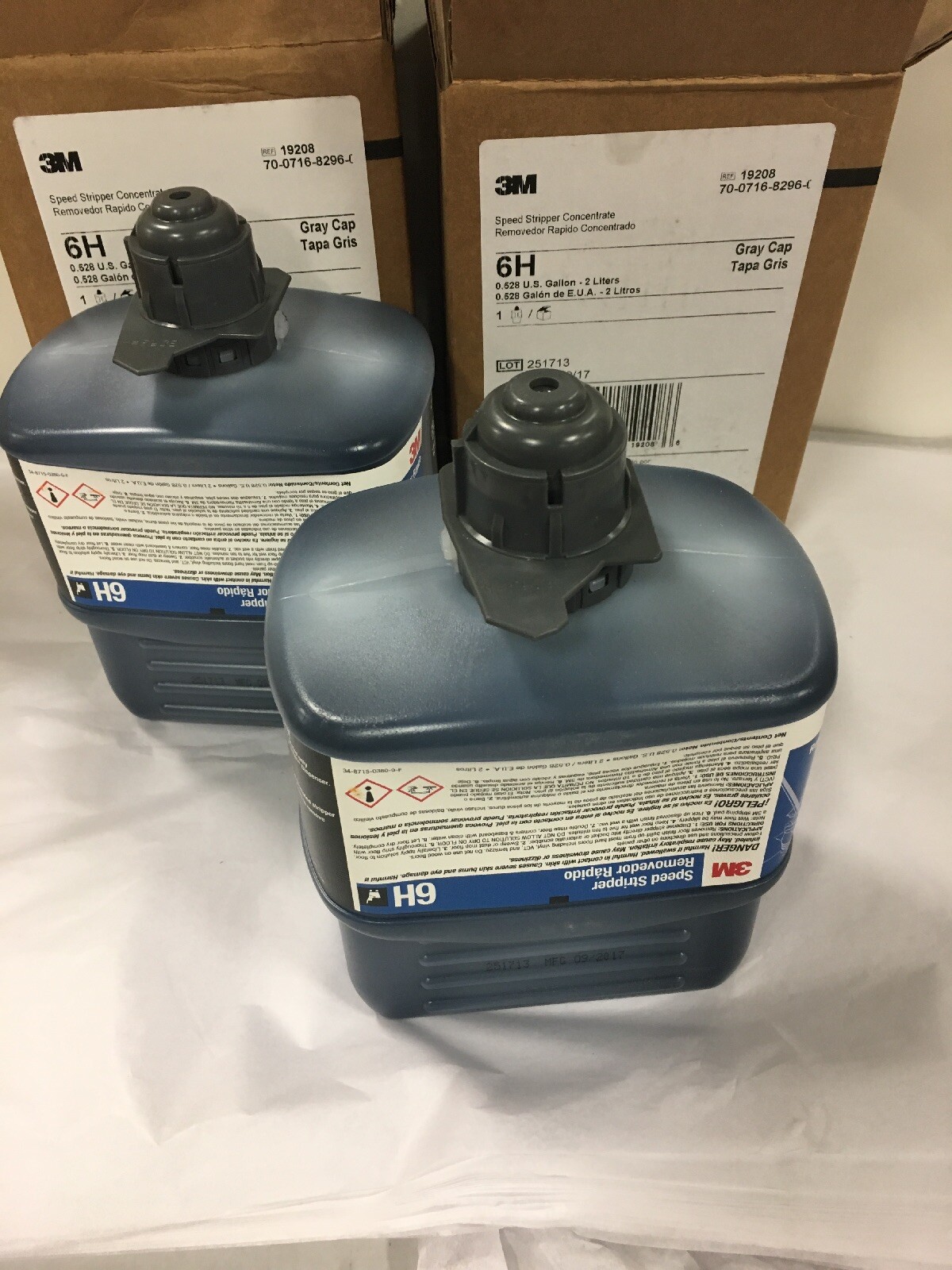 3M 6H Floor Speed Stripper Concentrate Size 2L,Blue Lot Of 2 Bottles Gray Cap