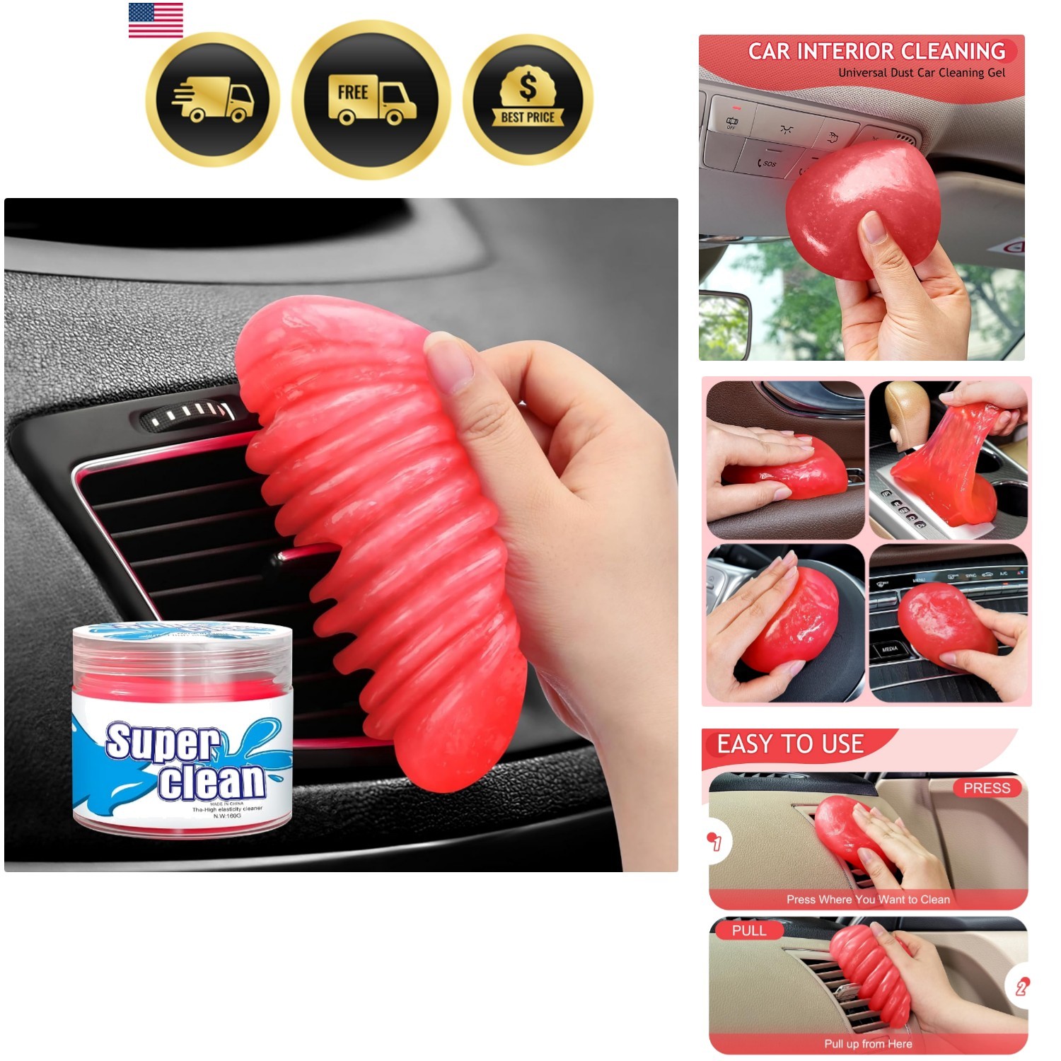 Car Cleaning Gel Car Cleaning Putty Car Putty Car Interior Cleaner Car Slime …