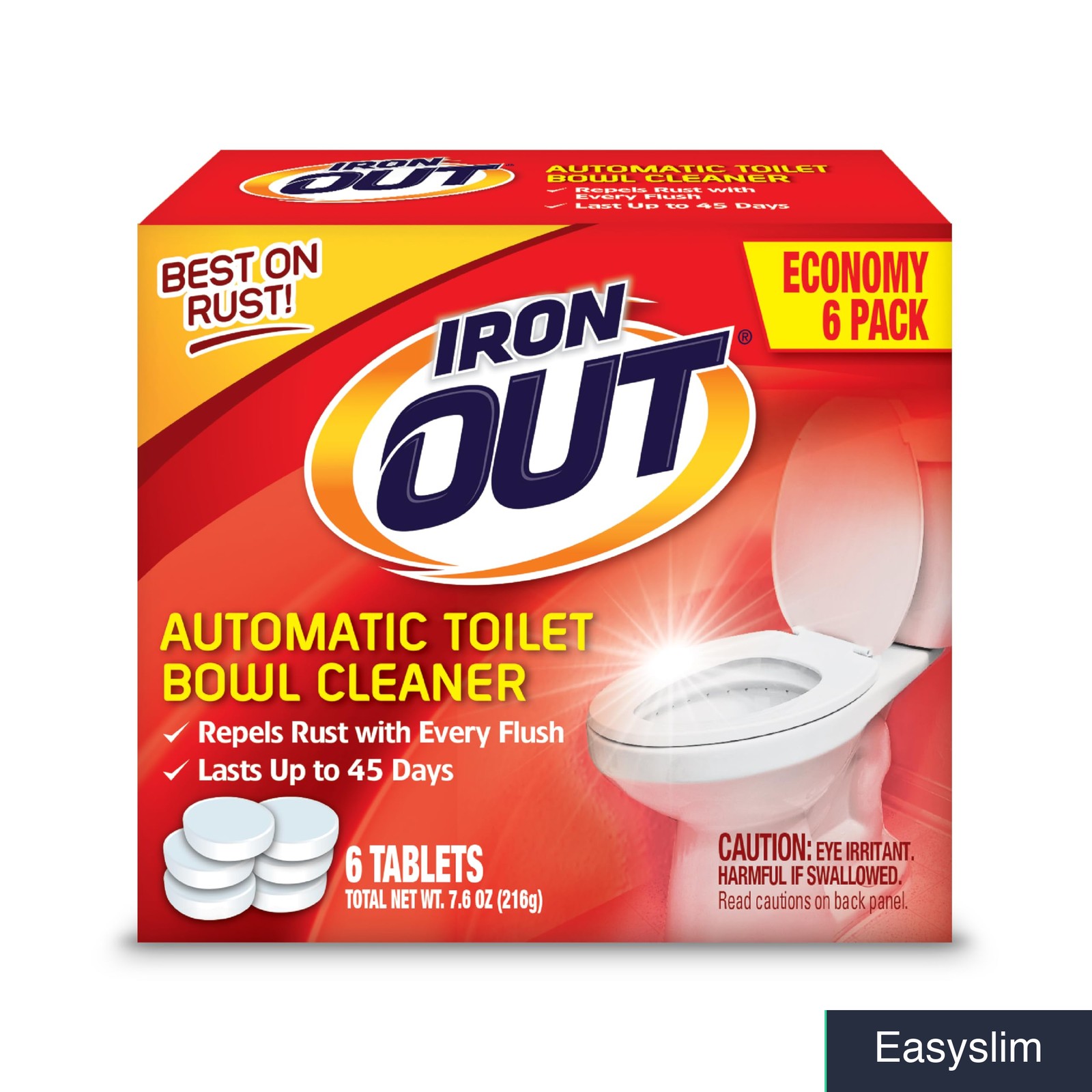 Toilet Bowl Cleaner Tablets, Rust Stain Prevention, 45 Day Supply, 6 Count