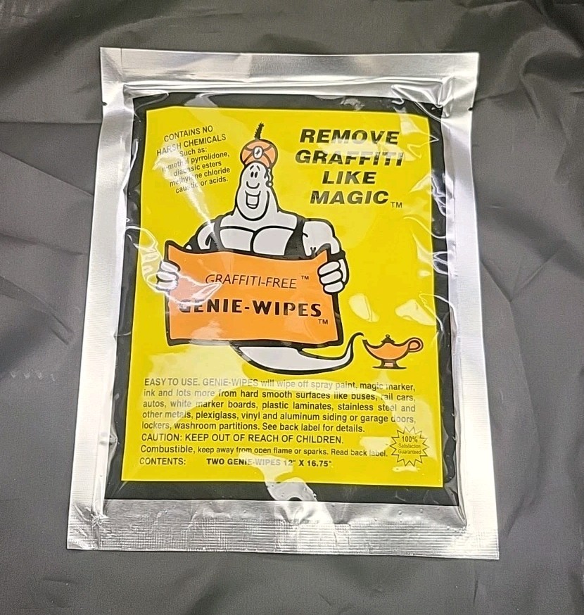 Getex Graffiti Free Genie Wipes Non-Toxic All Purpose Remover Paint, Graffiti